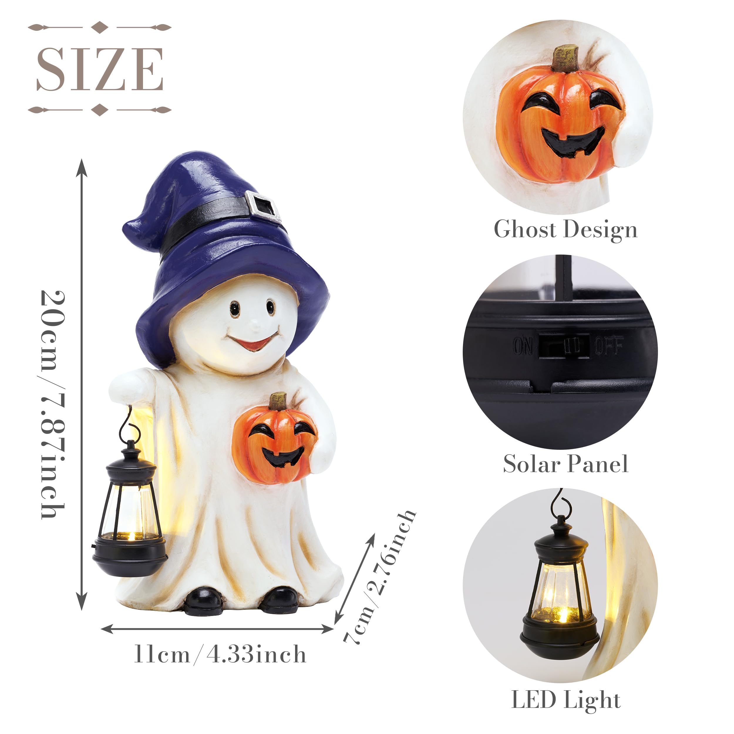 TERESA'S COLLECTIONS Light Up Halloween Ghost Table Decorations - Image 3