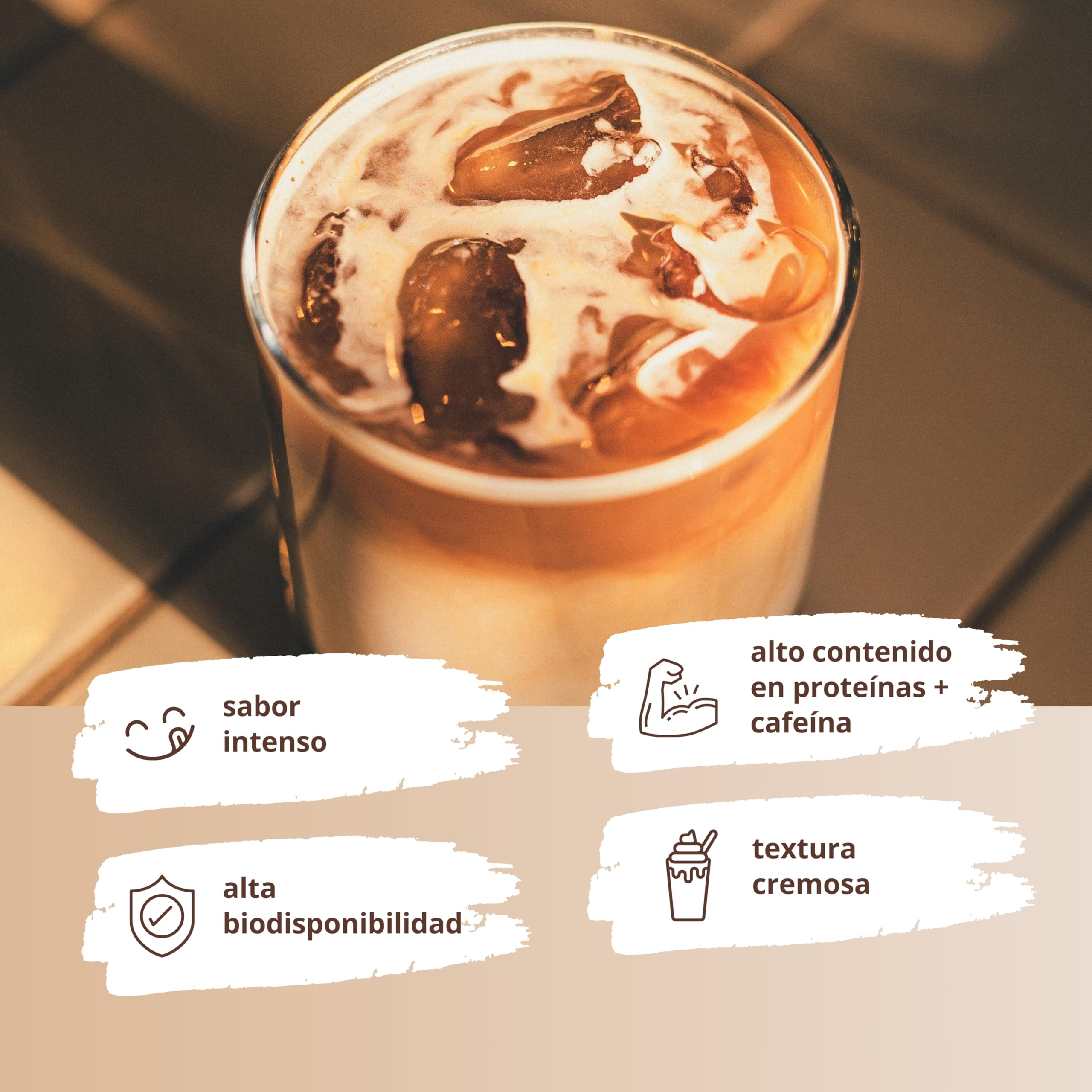 Nutri + Protein iced Coffee Chocolate Brownie - Vheypresso Café Proteína con Cafeína 800 g - sin Lactosa + Gluten - Proteínas para Construcción muscular