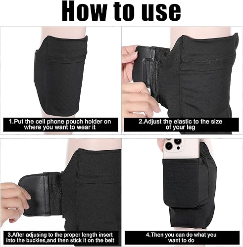 Miniatura 6 de Soporte para teléfono de pierna, correas para las piernas para teléfono celular, cartera para muslo, cartera para pantorrilla, bolsa de brazo