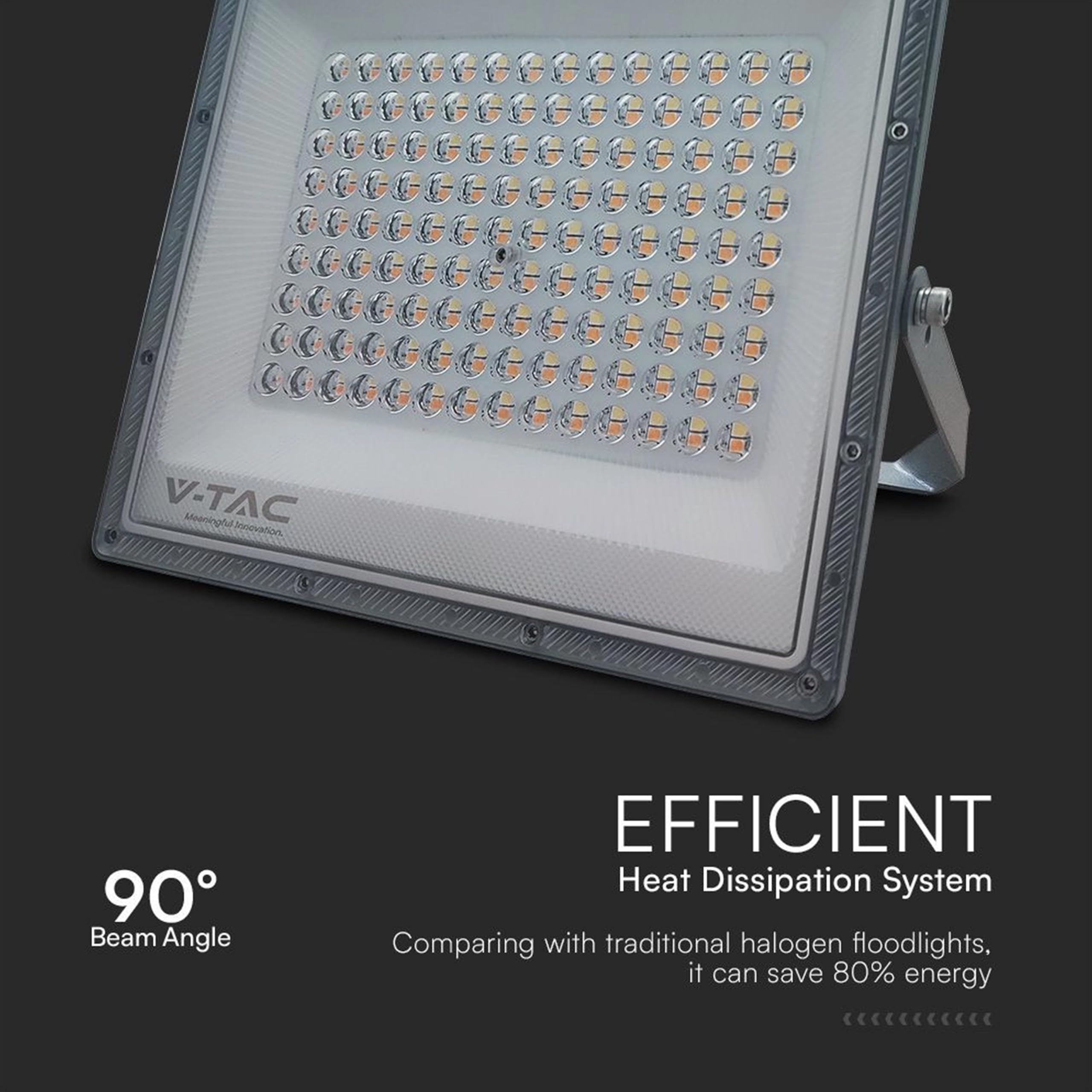 V-TAC Faro LED da Esterno 100W - [Chip Samsung + Tecnologia RLE] - 8150 Lumen - IP65 - Proiettore Faretto LED Nero Casa, Giardino, Garage, Magazzino - Luce CCT 3 IN 1 Calda, Fredda o Naturale