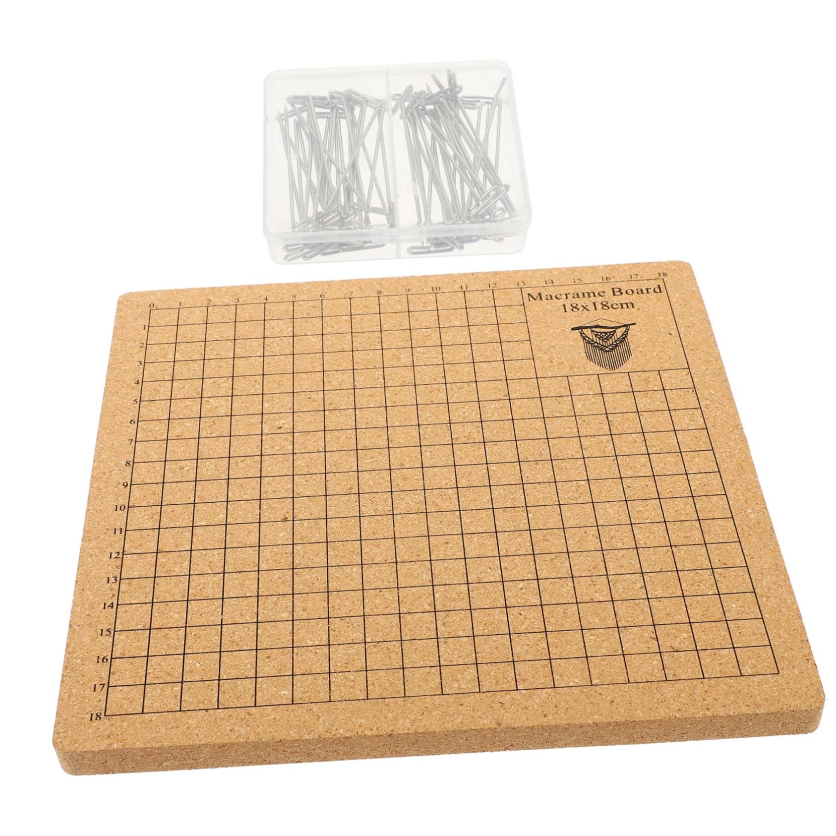 Tofficu 1 Set Makramee-Brett Mit Zubehör – Korkplatte, T-Pins & Schablonen Für Knotenprojekte