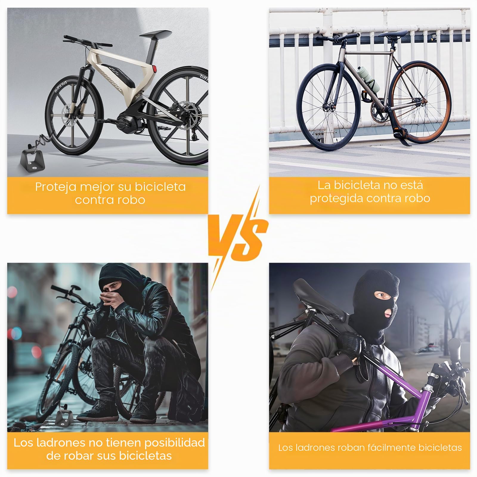 Anclaje de pared para bicicleta de acero de 5 mm de grosor, antirrobo, para bicicletas, con 4 juegos de tornillos de acero inoxidable 304, anclaje de pared estable