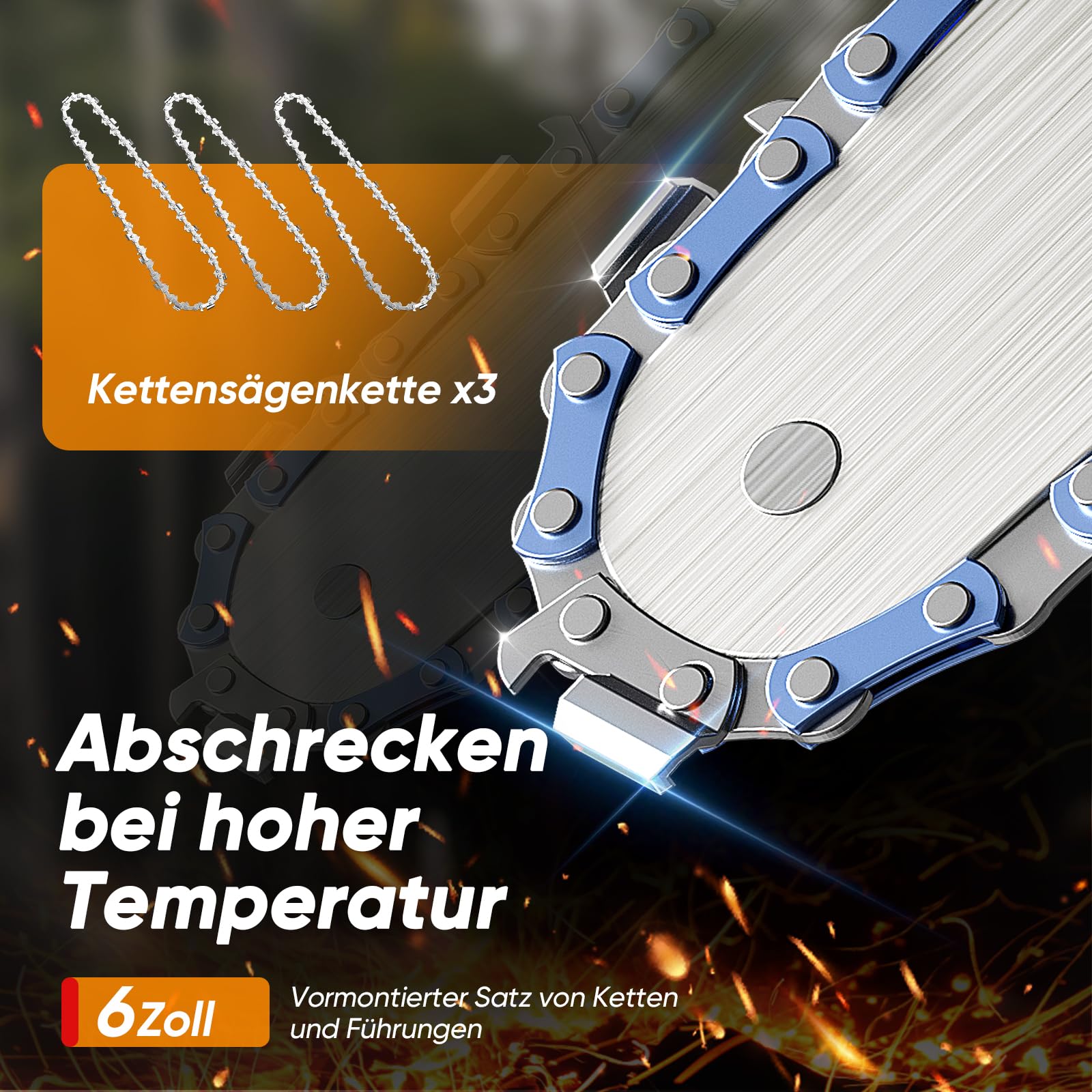 Mini Akku Kettensäge 6 Zoll, 1000W Brushless Mini Kettensäge Elektro mit 4000mAh Akku, Handkettensäge mit Auto-Öler, Astsäge Akku Kompatibel mit Makita, Motorsäge für Garten Baumschnitt Schere