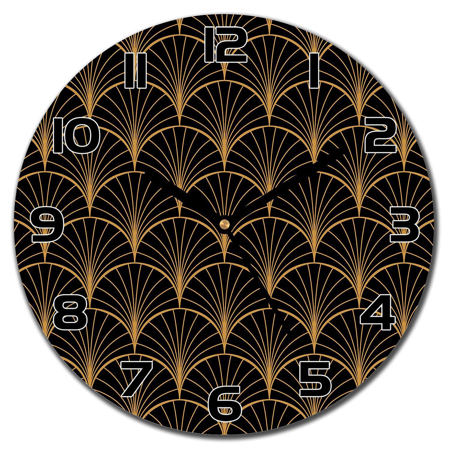 Horloge murale au motif de feuilles géométriques en verre moderne