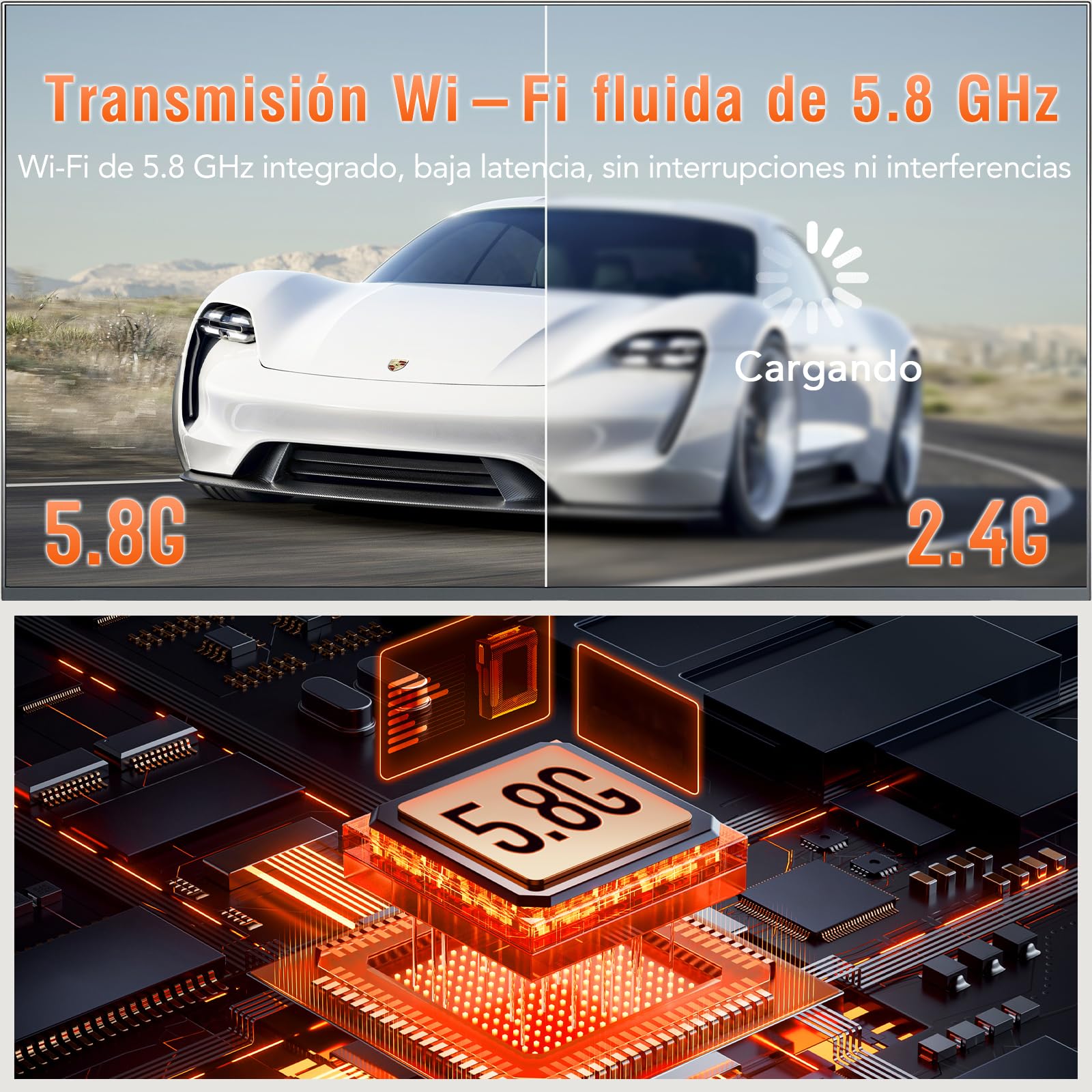 TSUPY Transmisor y Receptor HDMI Inalámbrico 1080P Full HD, HDMI Inalámbrico con Pantalla LED, Alcance de 50 m, 2.4G/5.8G, para Computadora Portátil, PC a TV HD, Proyector, Plug & Play, Negro