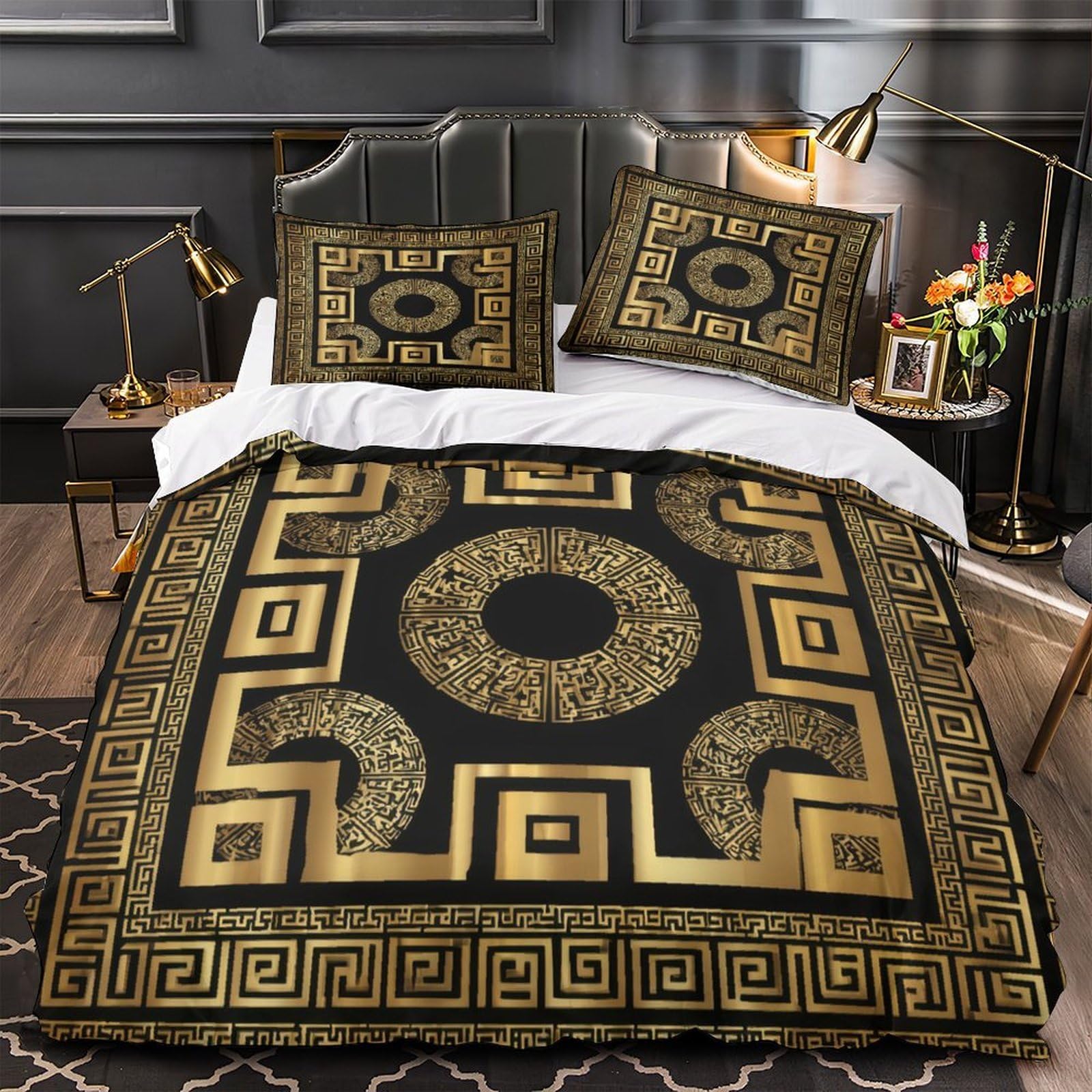 Parure de lit Renaissance grecque en microfibre douce avec housse de couette 135x200cm pour enfant