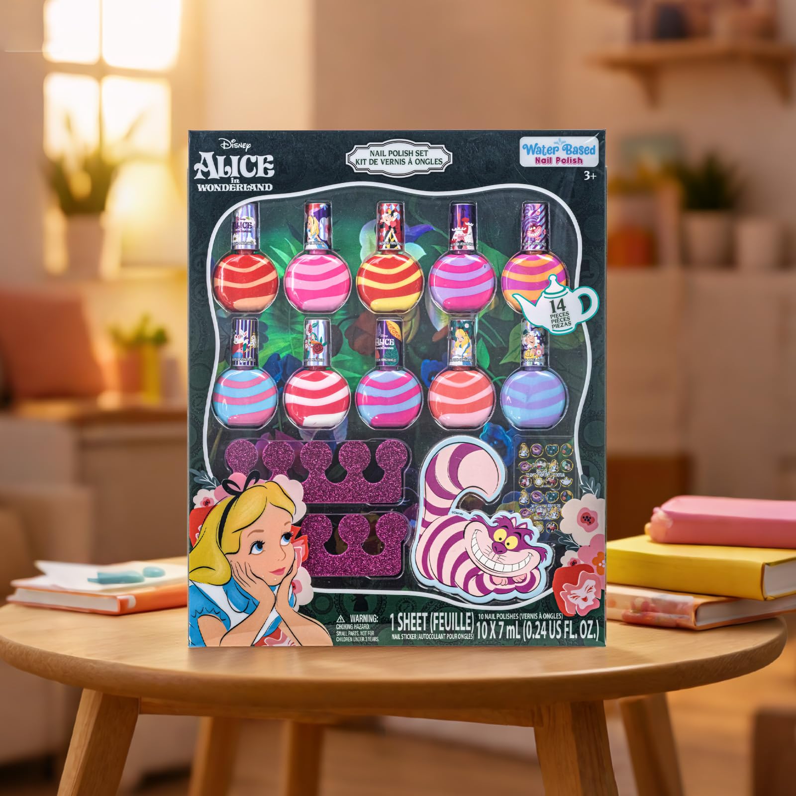 Alice in Wonderland Lakier Swirl 10 szt Wodny Brokatowy Peel-Off
