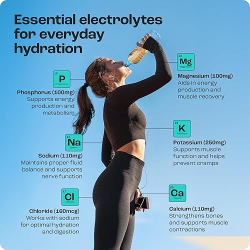 Miniatura 4 de KeyNutrients Electrolitos en polvo polvo de electrolitos de sandía sin calorías mango melocotónnaranjauva en polvo en 90 40 o 20 porciones paquetes