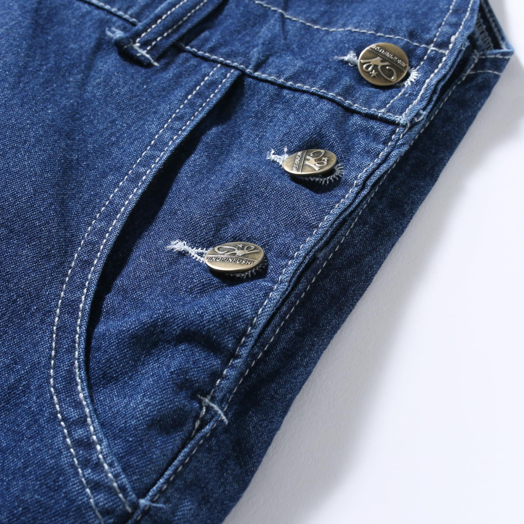 YOUTHUP Salopette Homme en Denim Bleu Pantalon Jeans Vintage avec Multiples Poches Combinaisons de Travail