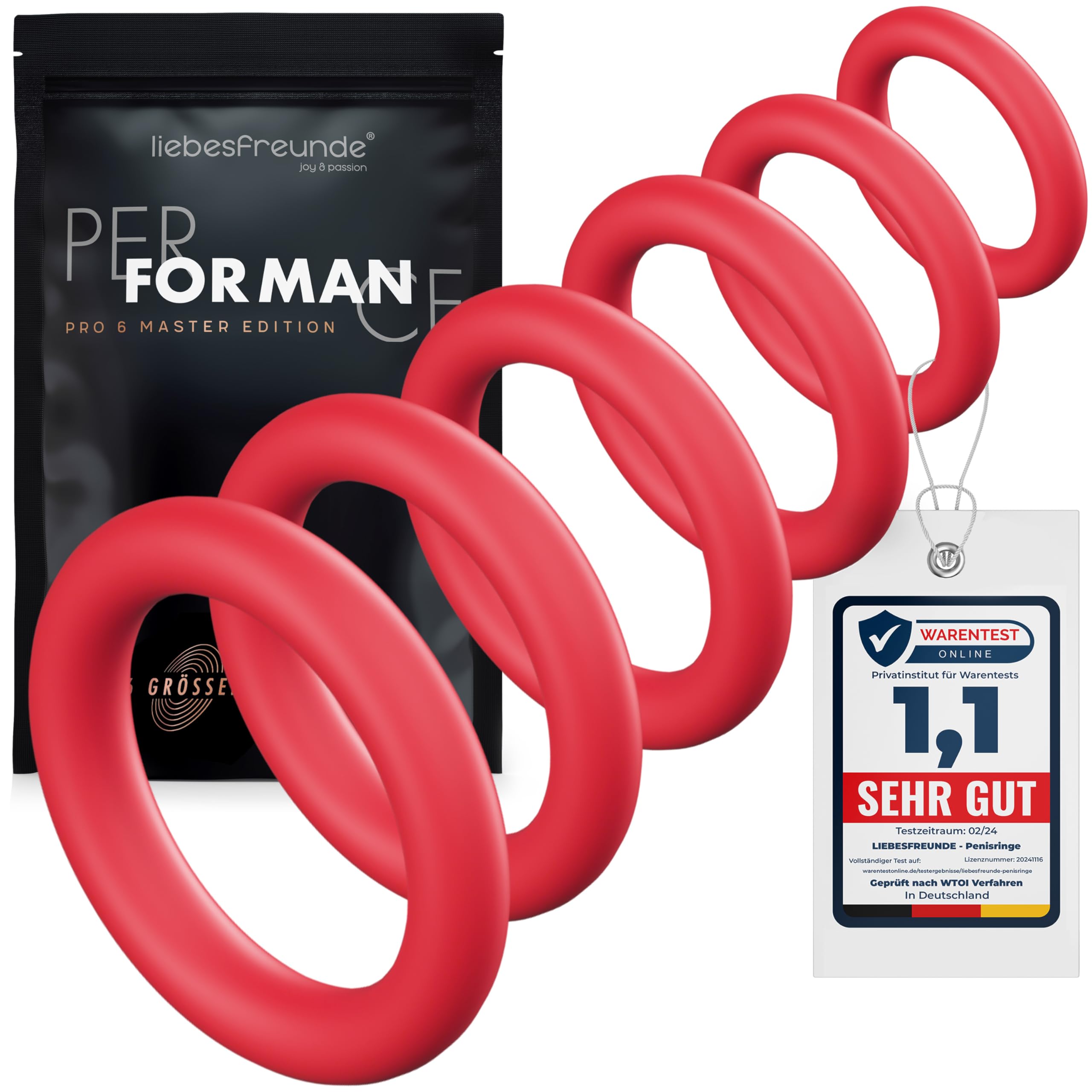 penisring zweck Liebesfreunde® Deluxe Penisring Set - 6 dehnbare Cockringe für härtere  Erektionen, Penis- und Hodenringe für Männer
