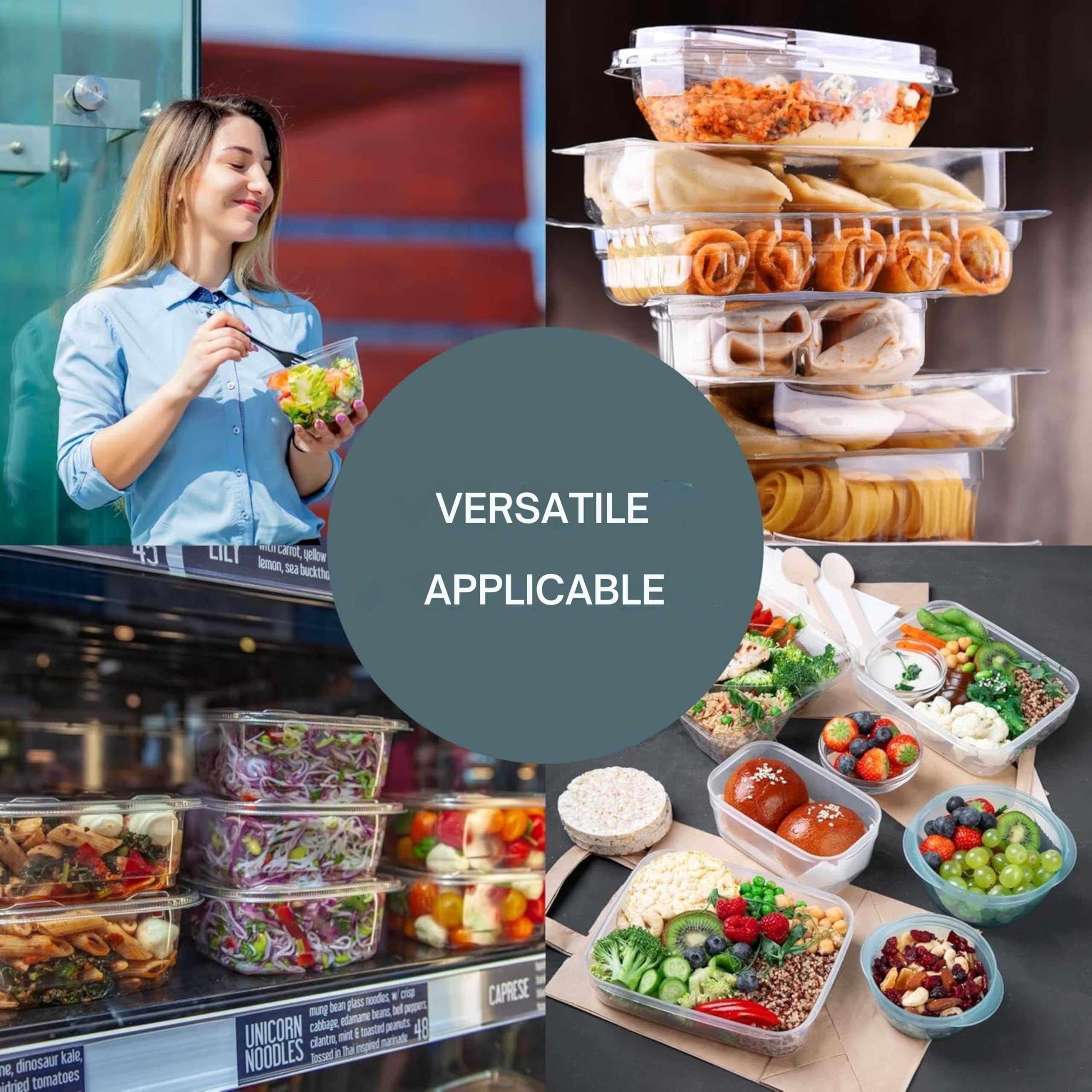 Saladier 50 pièces avec couvercle – Bol en carton kraft, 500 ml | Saladier rond, vaisselle jetable pour snacks, bols et emballages alimentaires – Vaisselle jetable pour fêtes