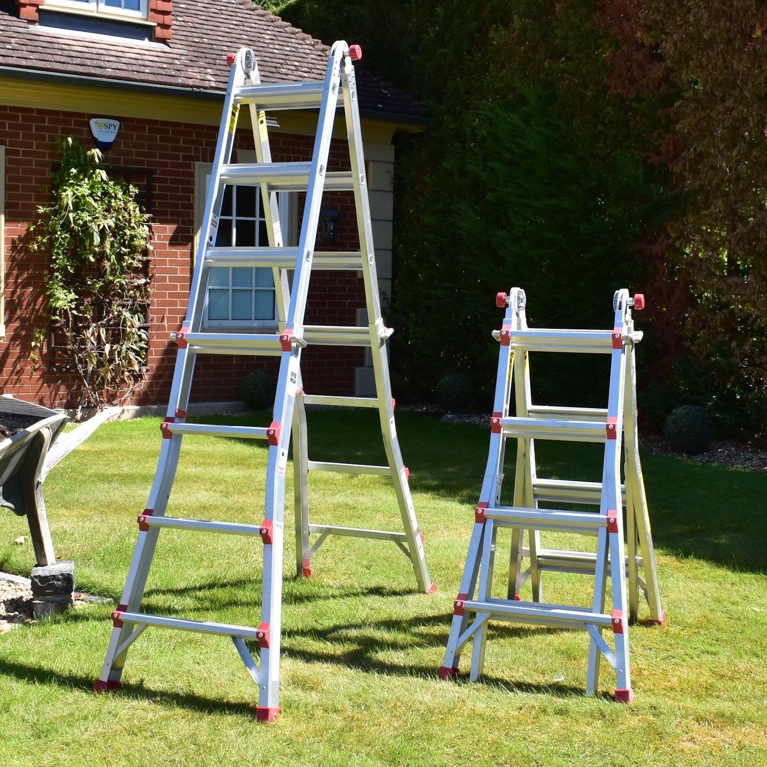 Bps Access Solutions Silver Bps® Telescopic Multi Purpose Ladders | Aluminium Ladder | Step Stair Ladder | 150Kg Weight Rating | En131 Certified | Size: 4.10M