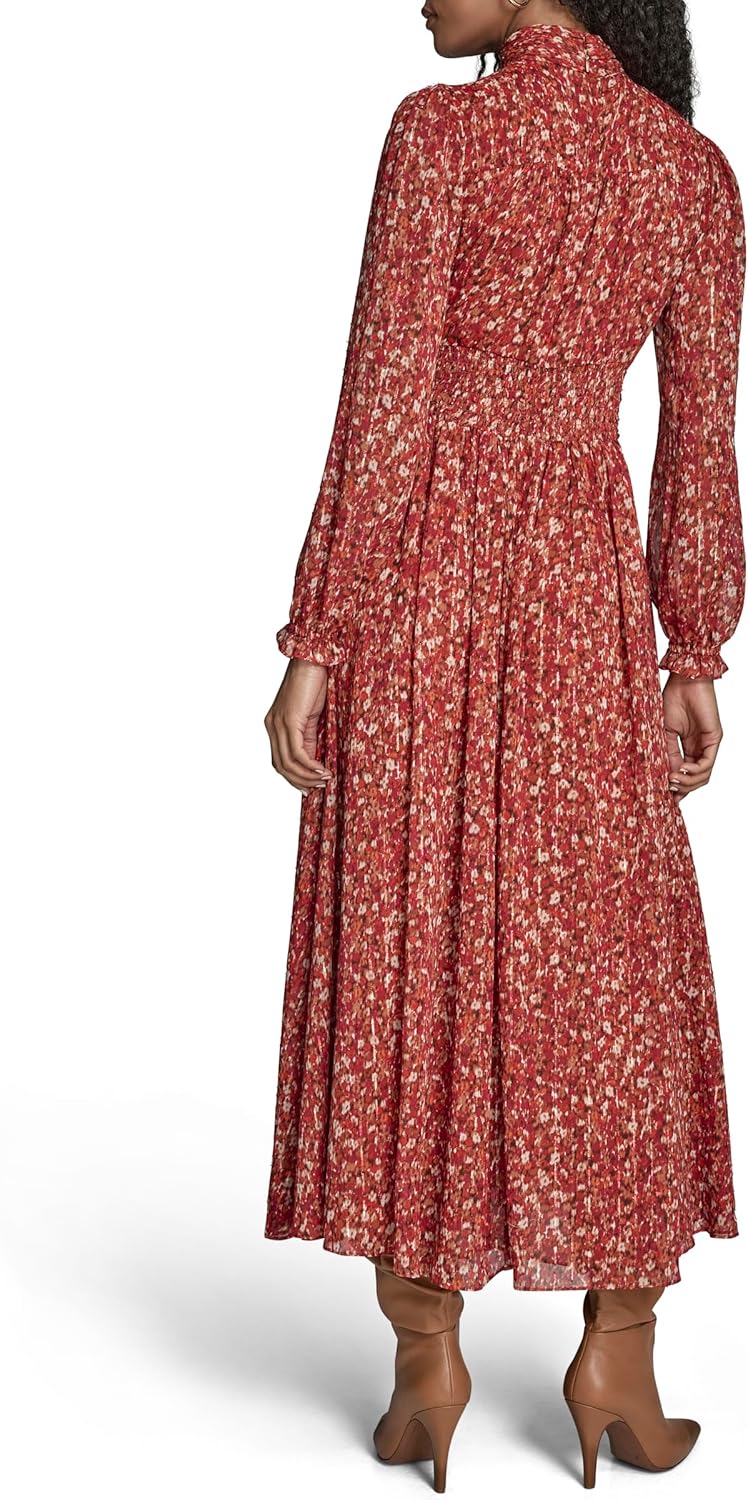 BCBG Womens Romantic Maxi Dress with Keyhole Neckline - Image 4