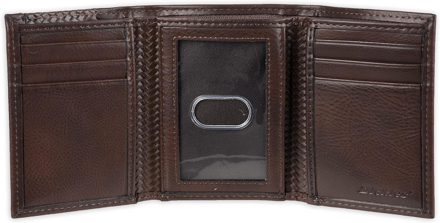 Vista 5 de Dickies Cartera triple de cuero para hombre, Negro