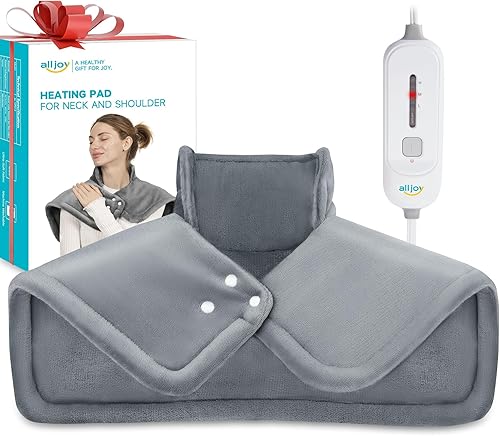 ALLJOY - Almohadilla térmica para cuello y hombros, almohadillas térmicas eléctricas para hombros para aliviar el dolor, envoltura térmica agradable ALLJOY - Almohadilla térmica para cuello y hombros, almohadillas térmicas eléctricas para hombros para aliviar el dolor, envoltura térmica agradable