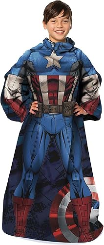 Manta Marvel de Capitán América, manta cómoda con mangas, para adulto