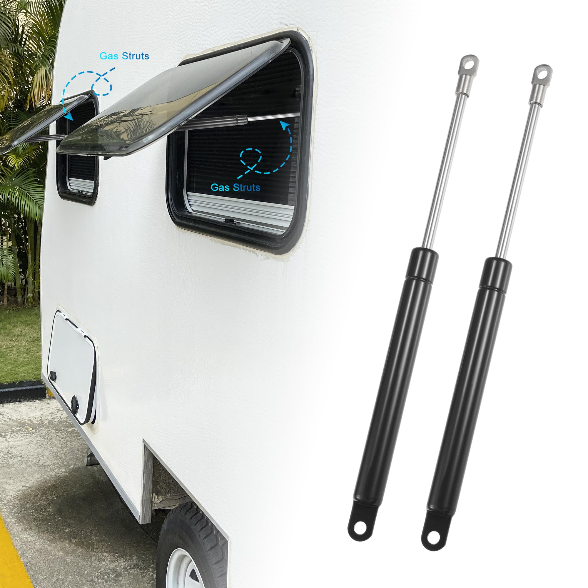 X AUTOHAUX 2 Puntoni A Gas Per Sollevamento 25 Cm - 200N/20kg, Universali Per Cofani, Finestrini Camper E Porte Armadi