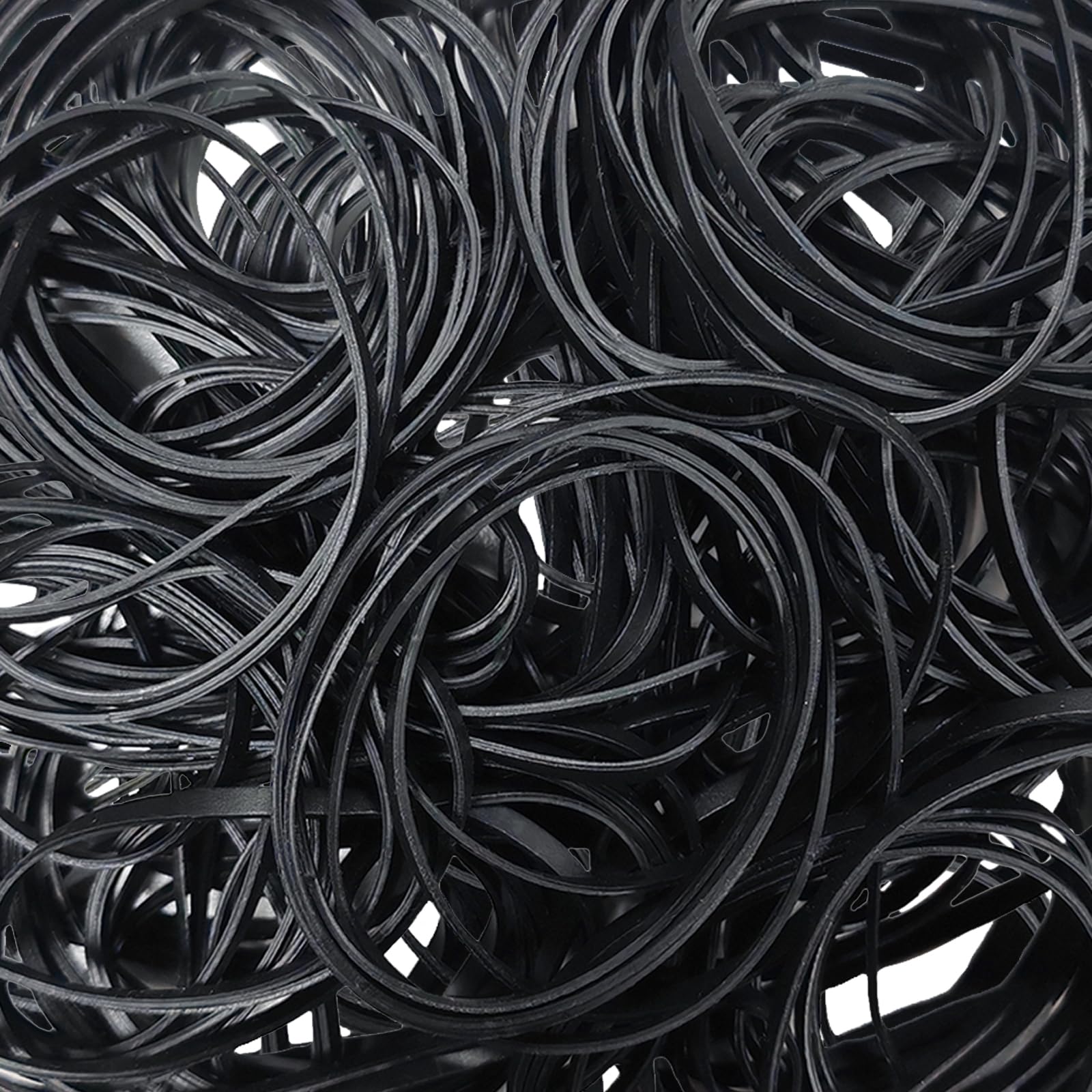 KJAHLAL 150 Pcs Black Rubber Band, Colorful Rubber Bands Size 33, Strong Elastic Band Loop Office Supplies, Suitable for Office School Home