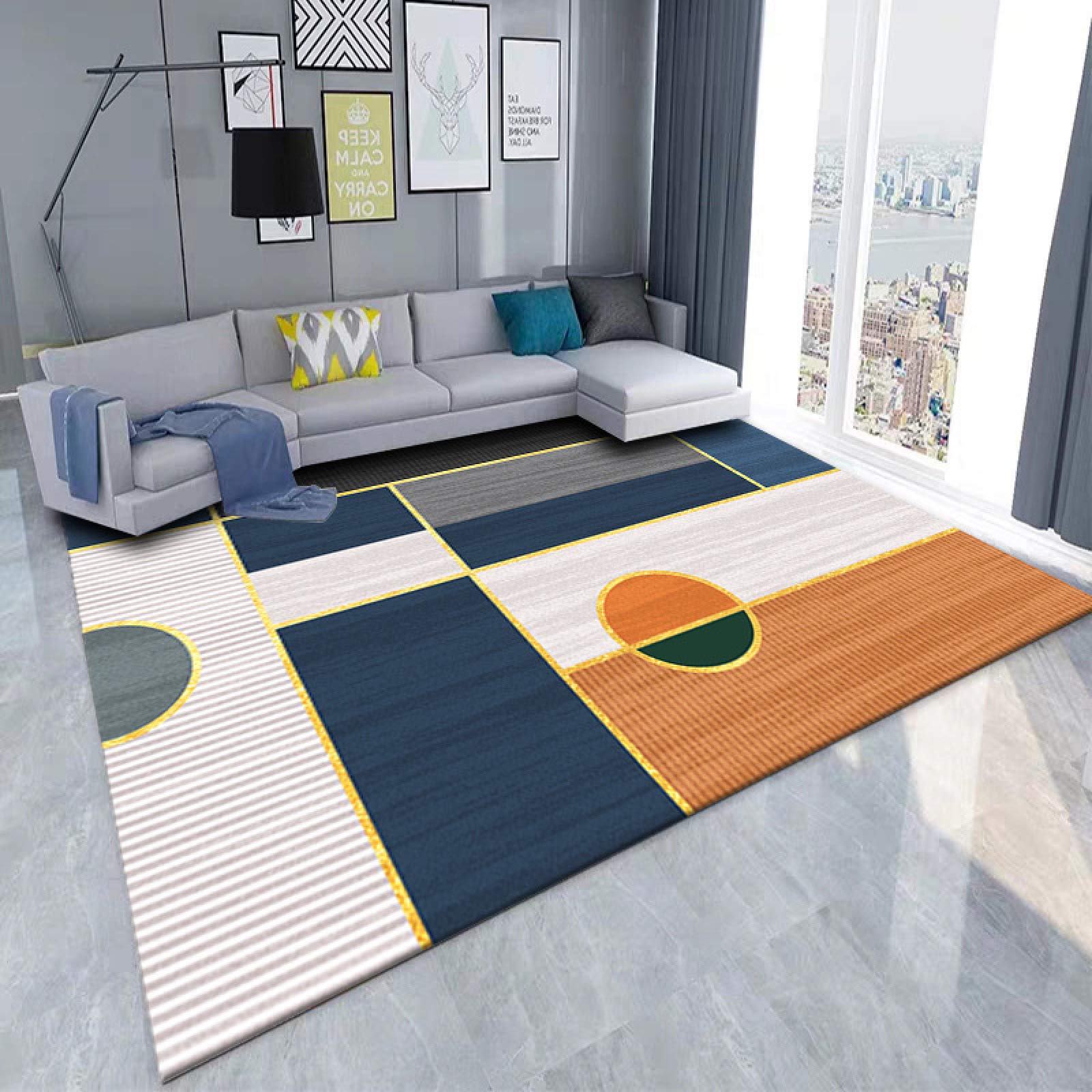 Tapis de salon moderne abstrait de 80x200cm pour une chambre élégante