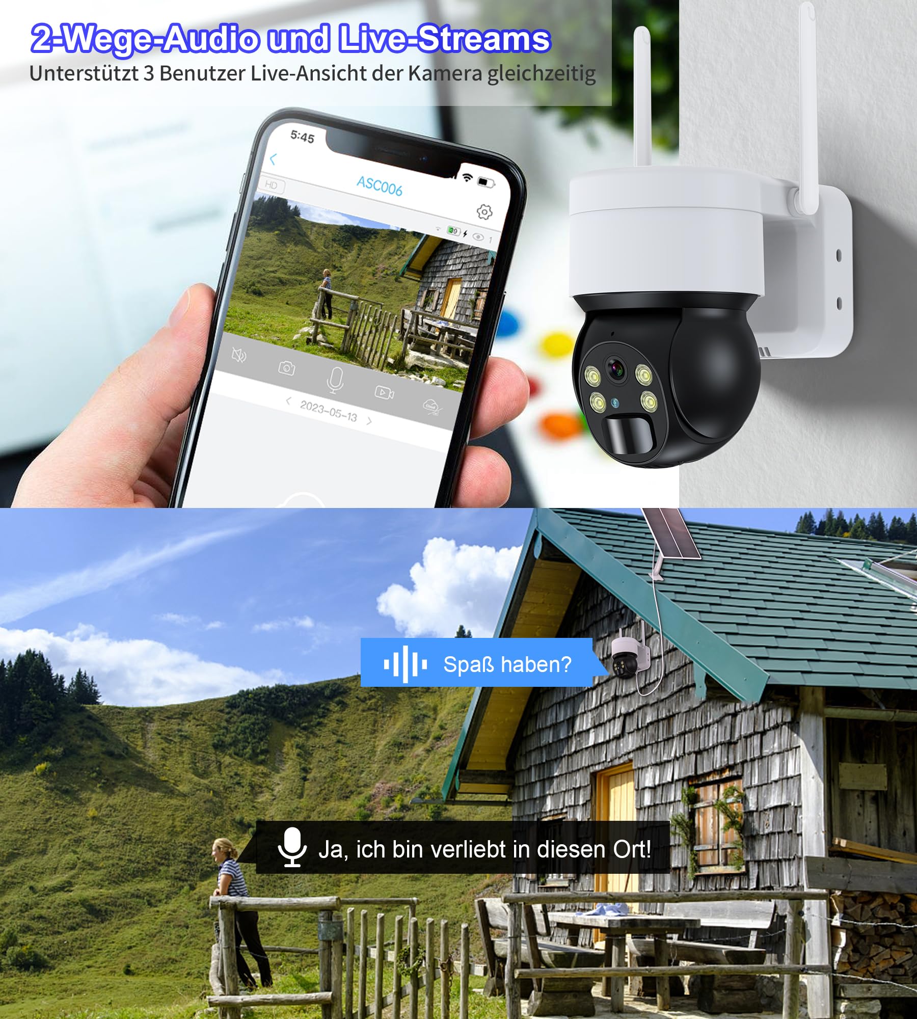 Ankway Telecamera 4G LTE Con Scheda SIM Integrata - Videosorveglianza Solare PTZ 2K Per Esterno - Visione Notturna A Colori, Rilevamento PIR E Audio Bidirezionale - 3