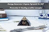 Vista 4 de Crocon Pirámides de orgón de turmalina negra, piedra curativa, piedras de pirámide, piedras de pirámide de cristal Reiki, colección de adivinación