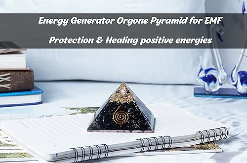 Miniatura 4 de Crocon Pirámides de orgón de turmalina negra, piedra curativa, piedras de pirámide, piedras de pirámide de cristal Reiki, colección de adivinación