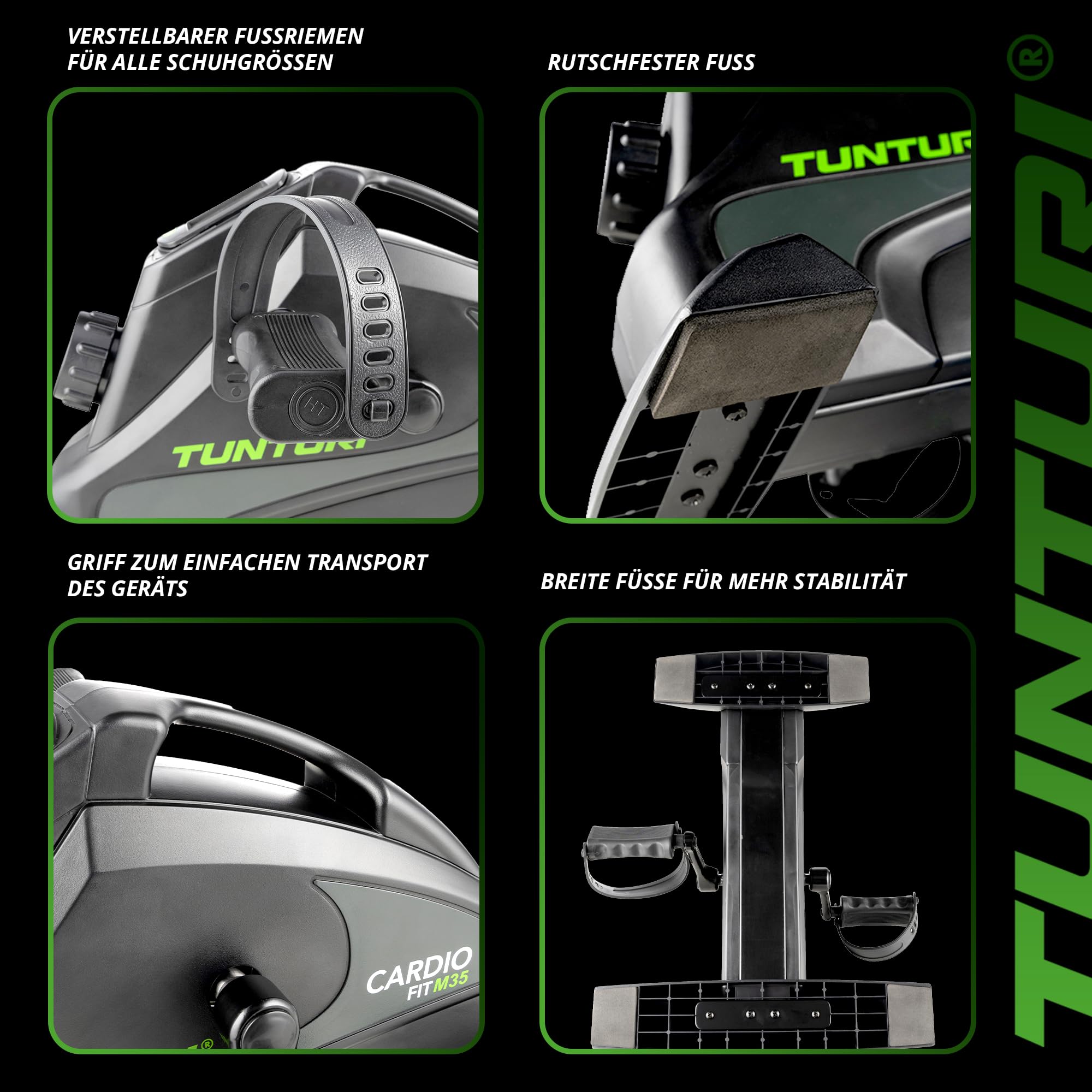 Tunturi Pedaltrainer Cardio Fit – Testsieger 2024 - Mini Heimtrainer für Senioren - Arm und Beintrainer im Sitzen - Einstellbarer Widerstand und LCD-Display