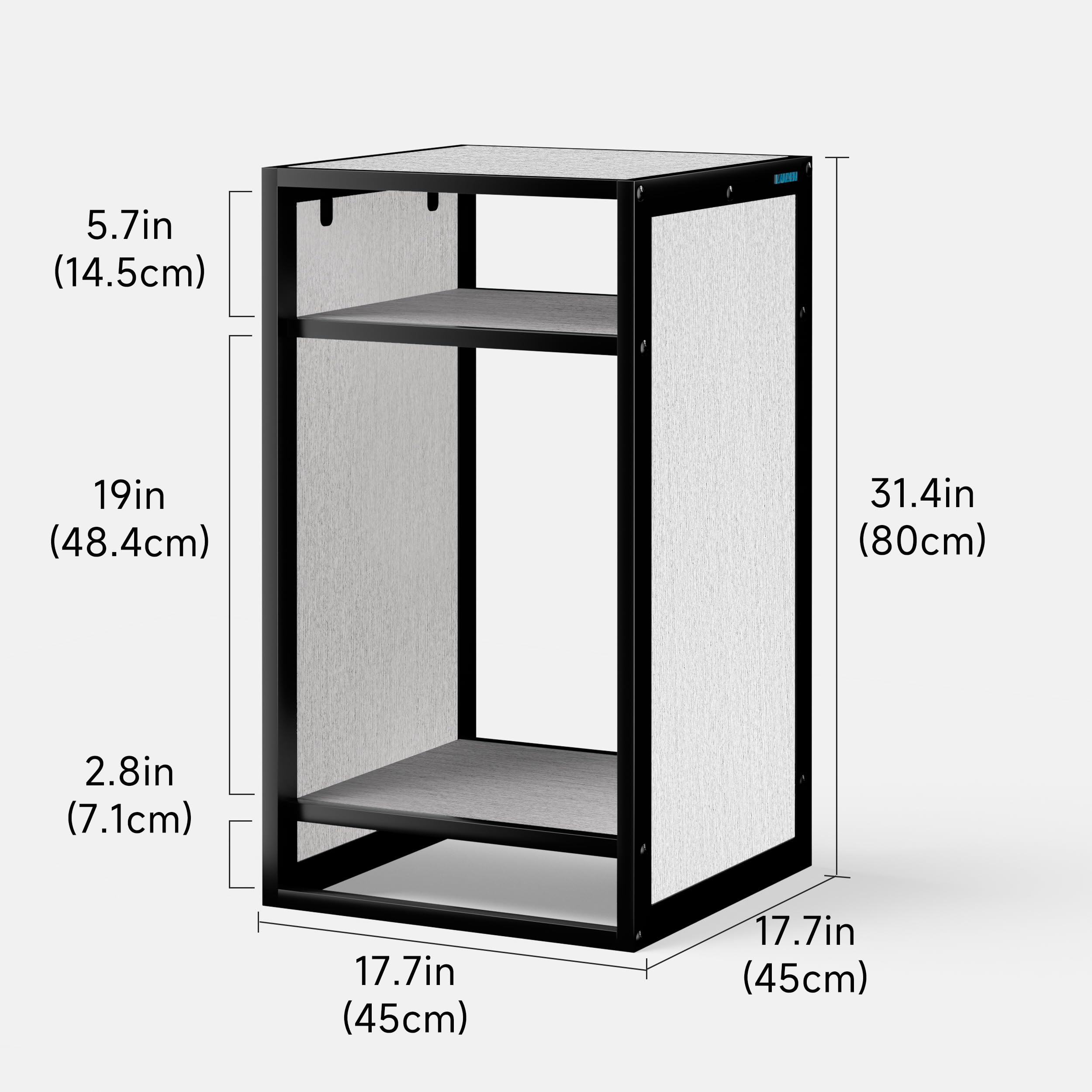 LANDEN Support et armoire pour aquarium, tapis de nivellement en mousse nano inclus, design contemporain en bois peint en blanc mat (support uniquement)