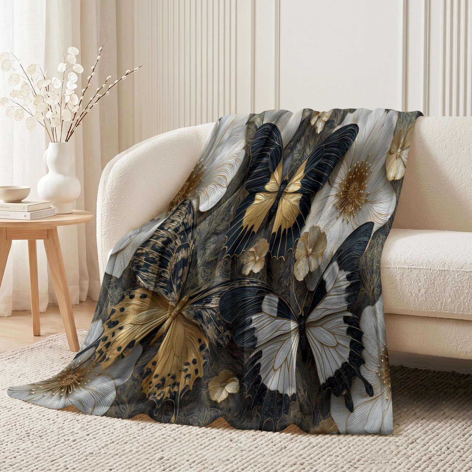 Akwarelowy koc flanelowy szczotkowany 180x200 cm