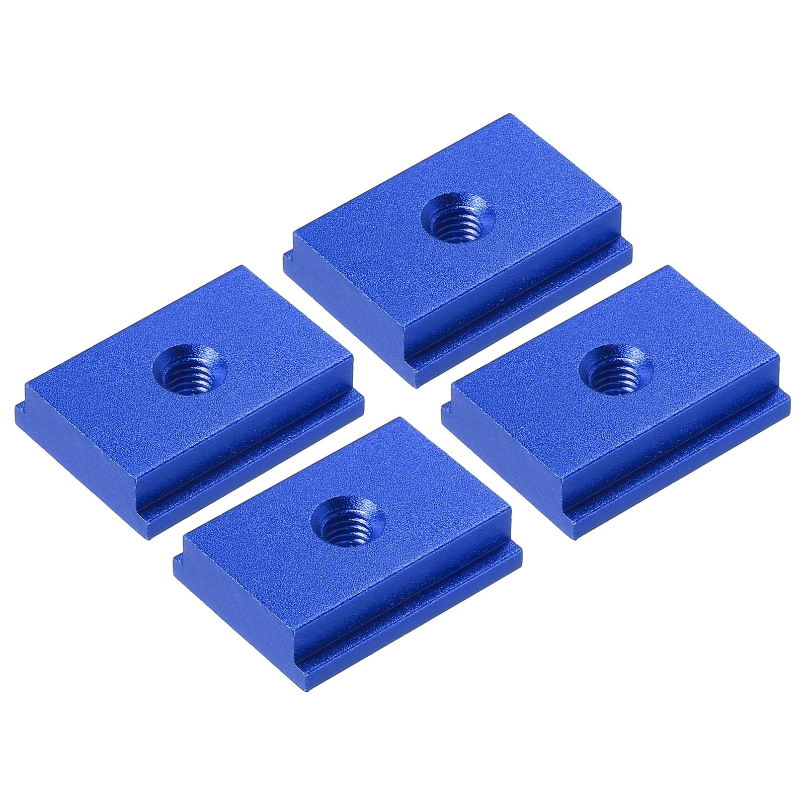 M METERXITY Aluminum t Track (10Pcs, 1.2Inch, M6, Blue)- T-Slider for T-Slot Miter Slider, Double-Cut& Pre Drilled Mounting Holes, Apply to Woodworking/Fixtures/Crosscut Sled/Router Table