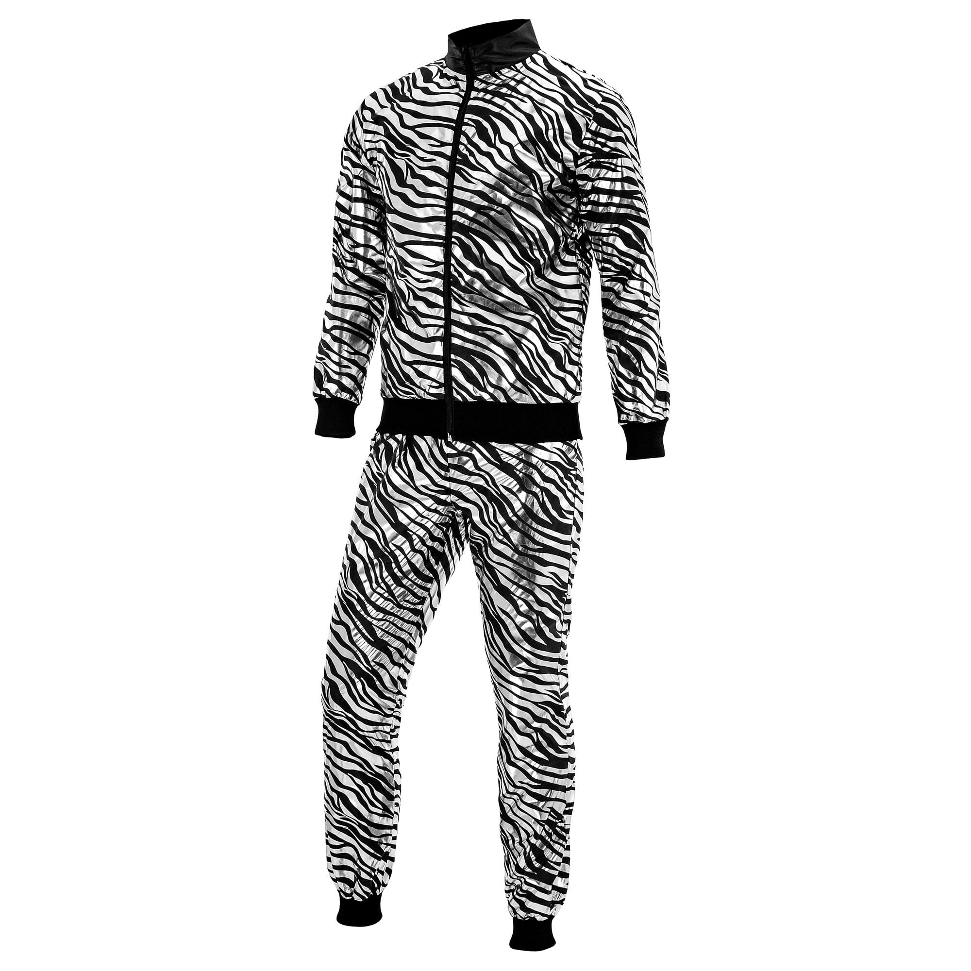 W WIDMANN MILANO Party Fashion - Disfraz de chándal, estampado animal, atuendo de los años 80, chándal para carnaval y fiestas