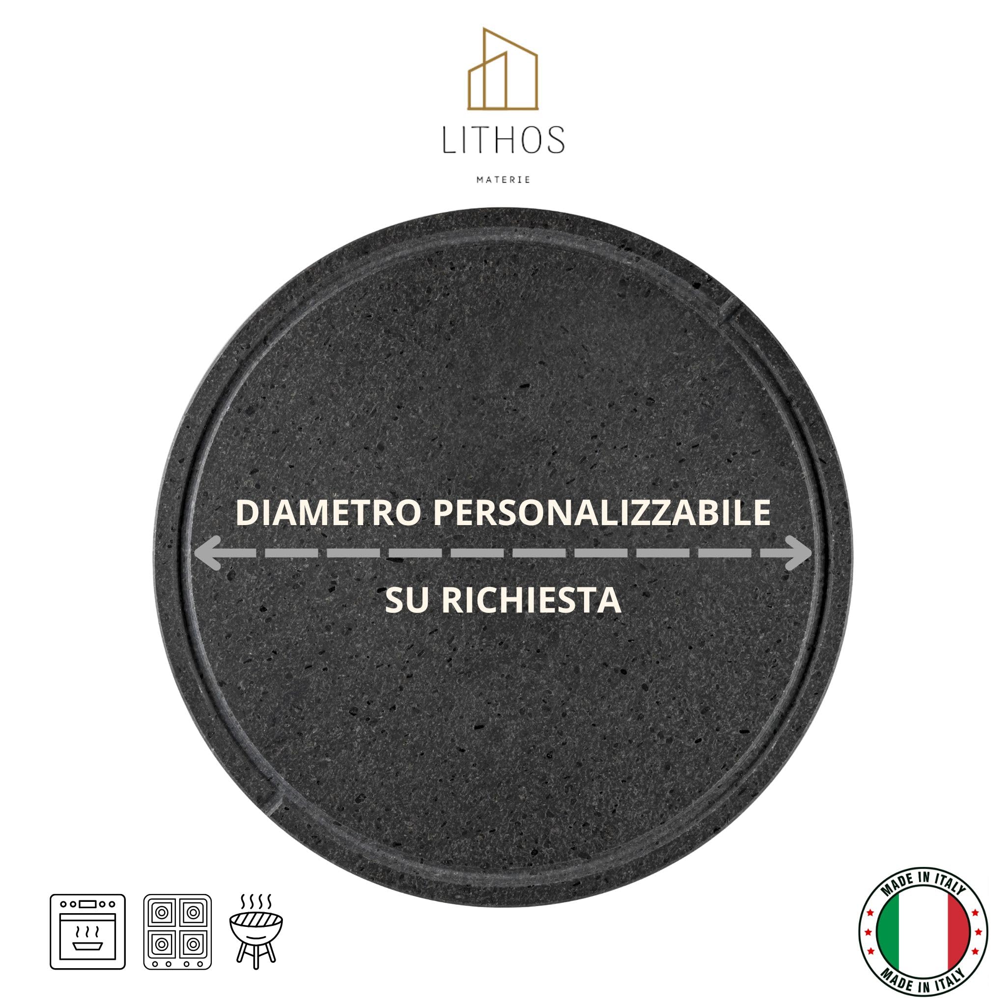 Piedra volcánica étnica para pizza, pan, carne, horno, piedra refractaria ollar, parrilla, barbacoa de gas, eléctrica, todos los tamaños (35 cm3)