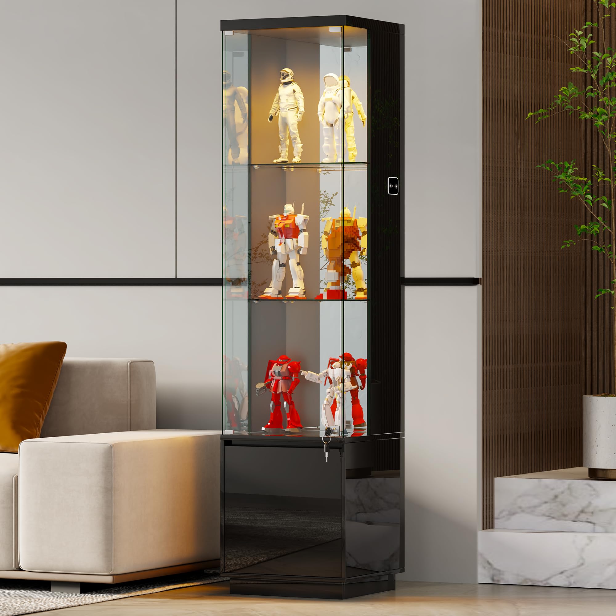 Amazon.com: HNEBC Corner Glass Display Cabinet with Lockable&3