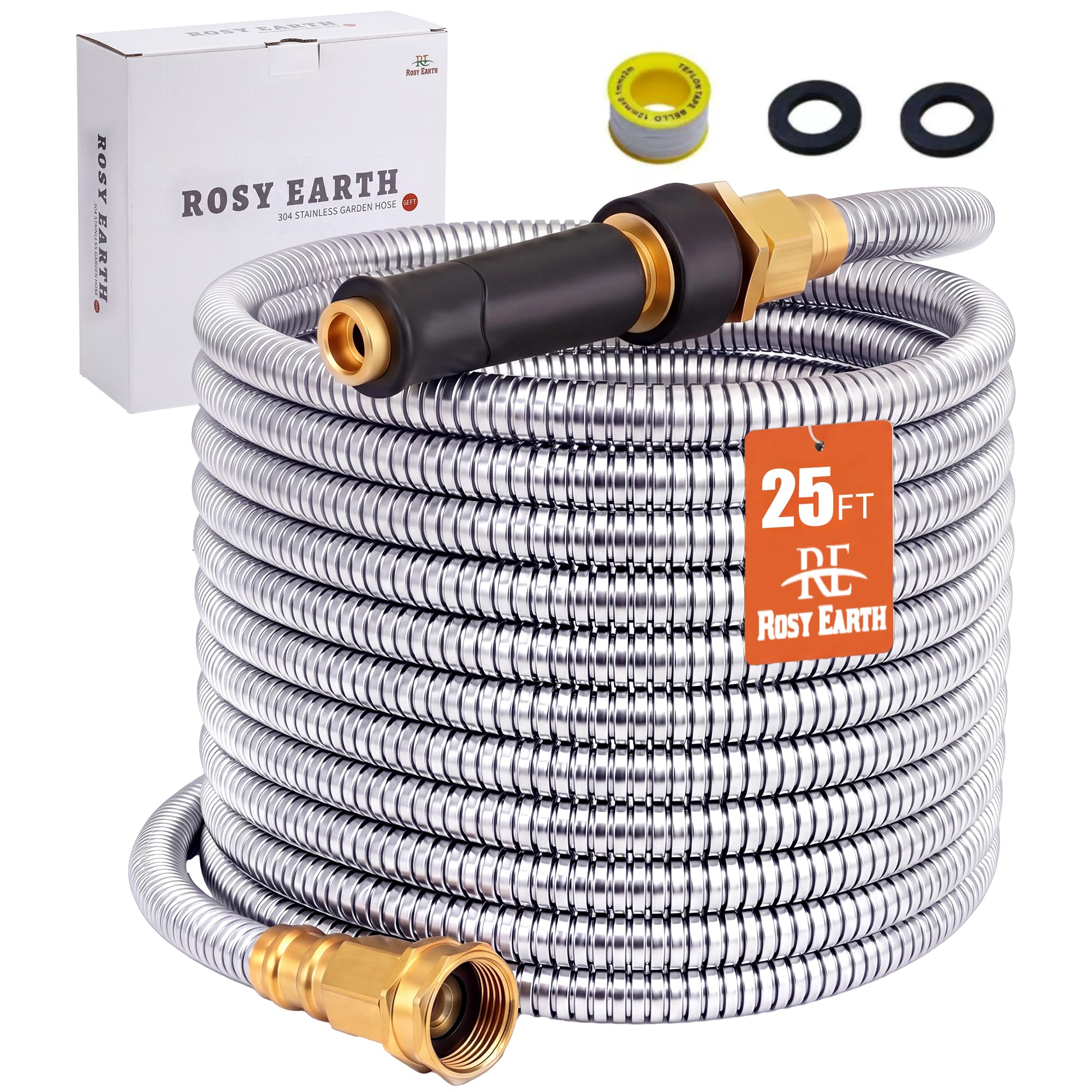 Rosy Earth Metal Garden Hose 25 FT
