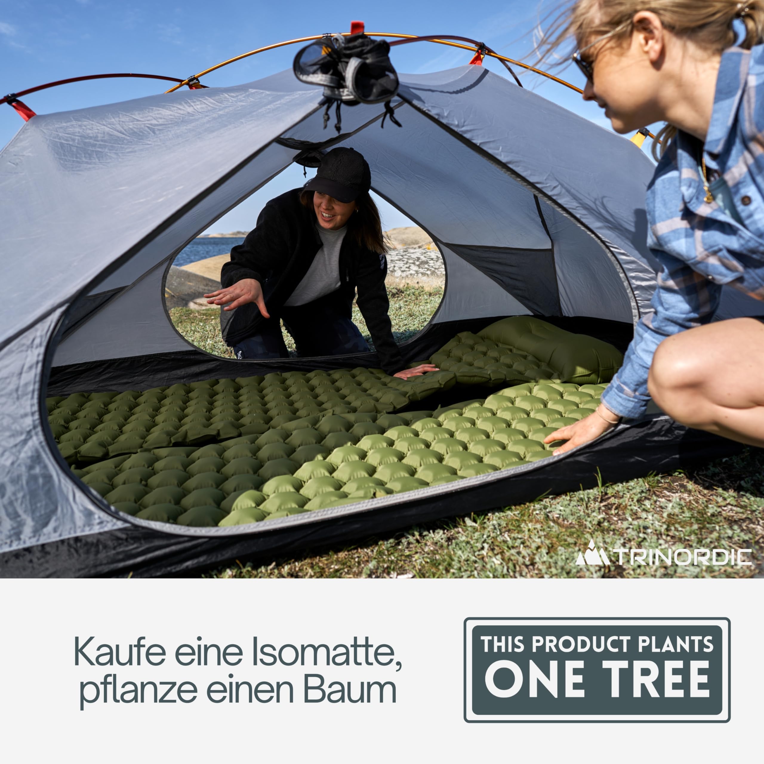 TRINORDIC 550g Ultraleichte Aufblasbare Isomatte – Kleines Packmaß, Ideal für Wandern & Bikepacking