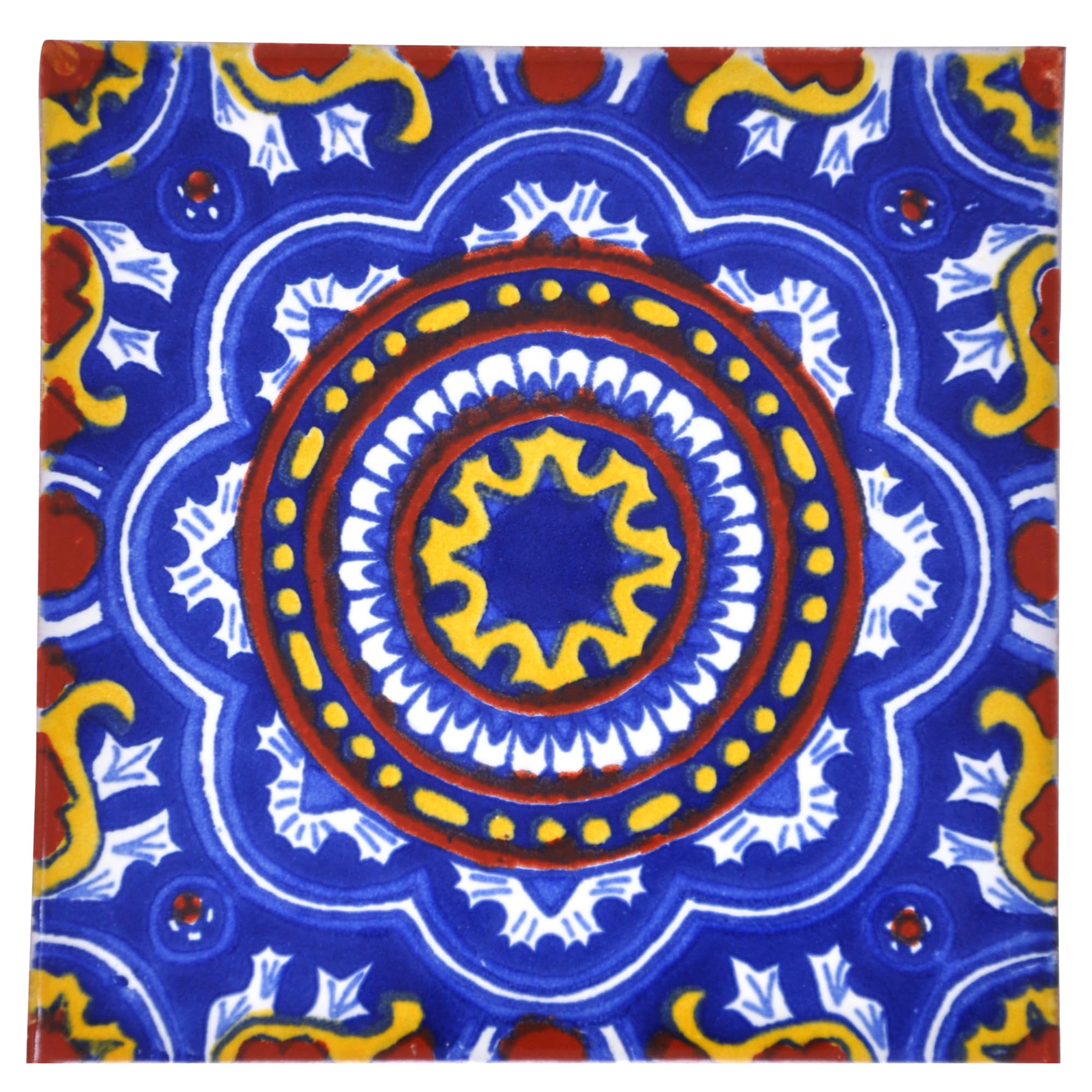 Ceramic Mexican Tile – 10.5cm- Handmade and Ethically Traded by Tumia LAC