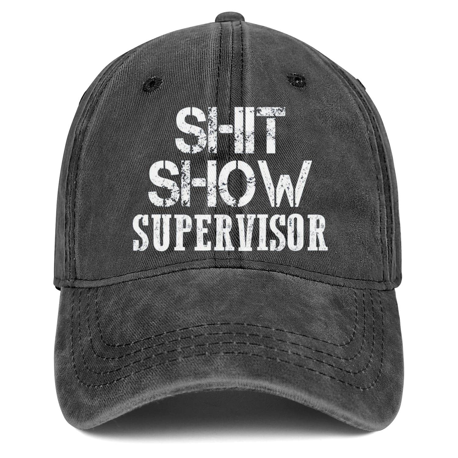 Atourdealss Unisex Black Shit Show Supervisor Hat Supervisor Baseball Cap Golf Funny Hat
