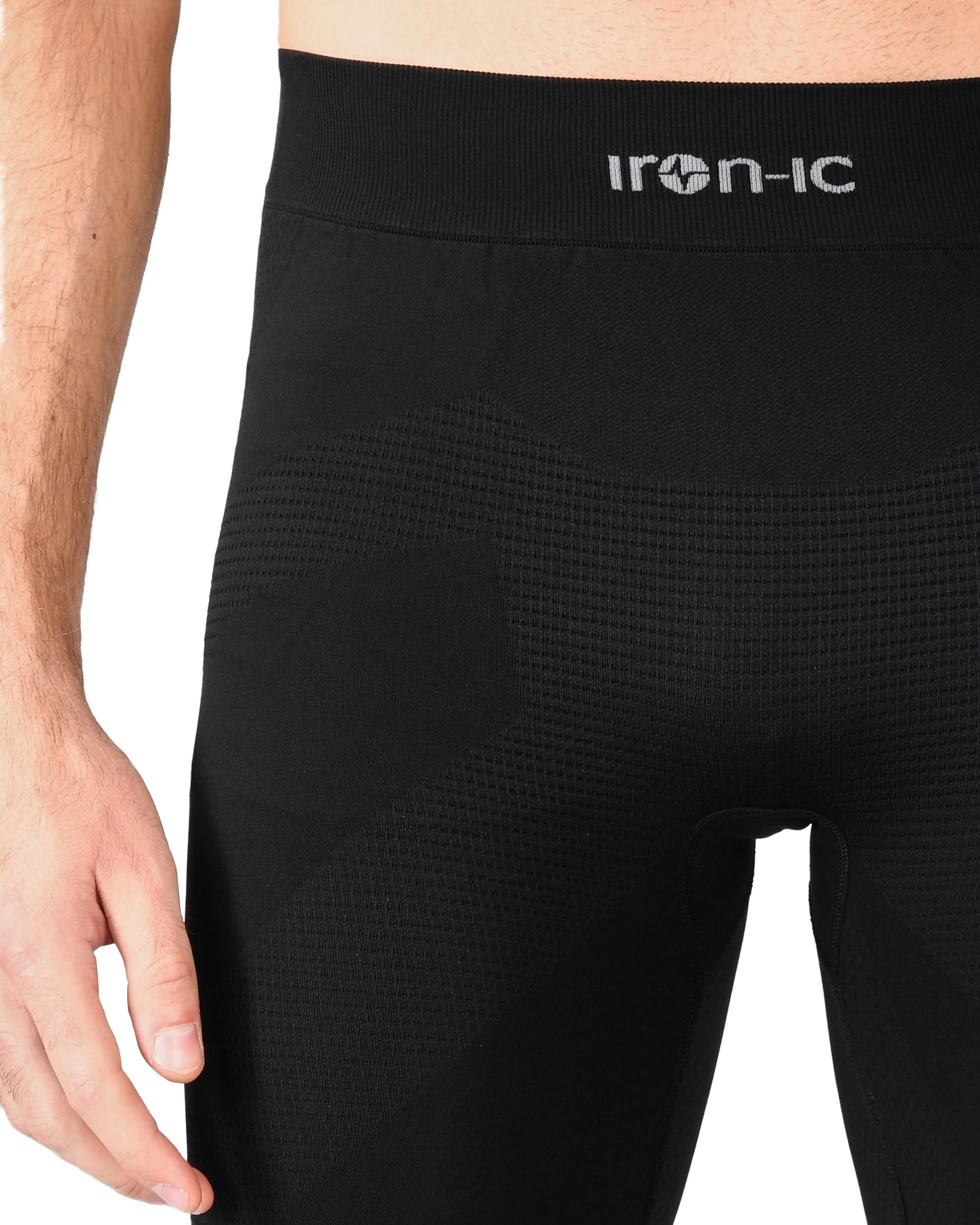 Iron ic - Leggings Homme Techniques Seamless Thermiques et Doux - Coupe Slim - Art. 600761 (Noir, XXL)