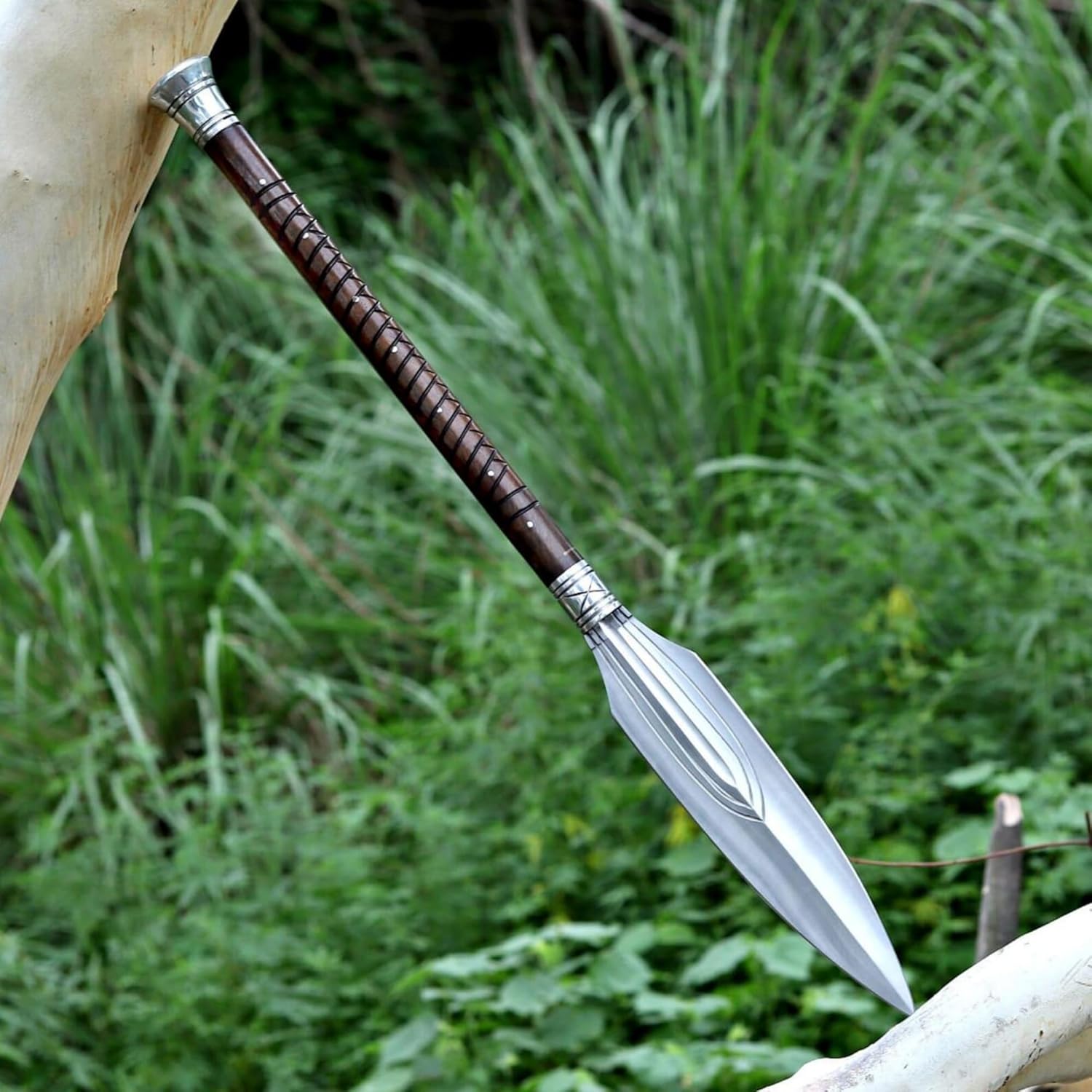 QEPAA CRAFTS® Handmade Viking Spear – Forged Steel Blade, Authentic Norse Weapon Replica, Hardwood Shaft – Historical Reenactment, Collectible, or Display Piece