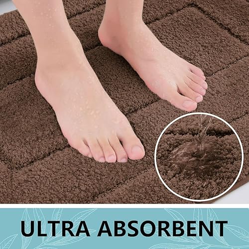 Miniatura 83 de Buganda Alfombras de baño, 24" x 16", Alfombras de baño de microfibra suaves y absorbentes, Alfombra de ducha esponjosa antideslizante, Alfombras de