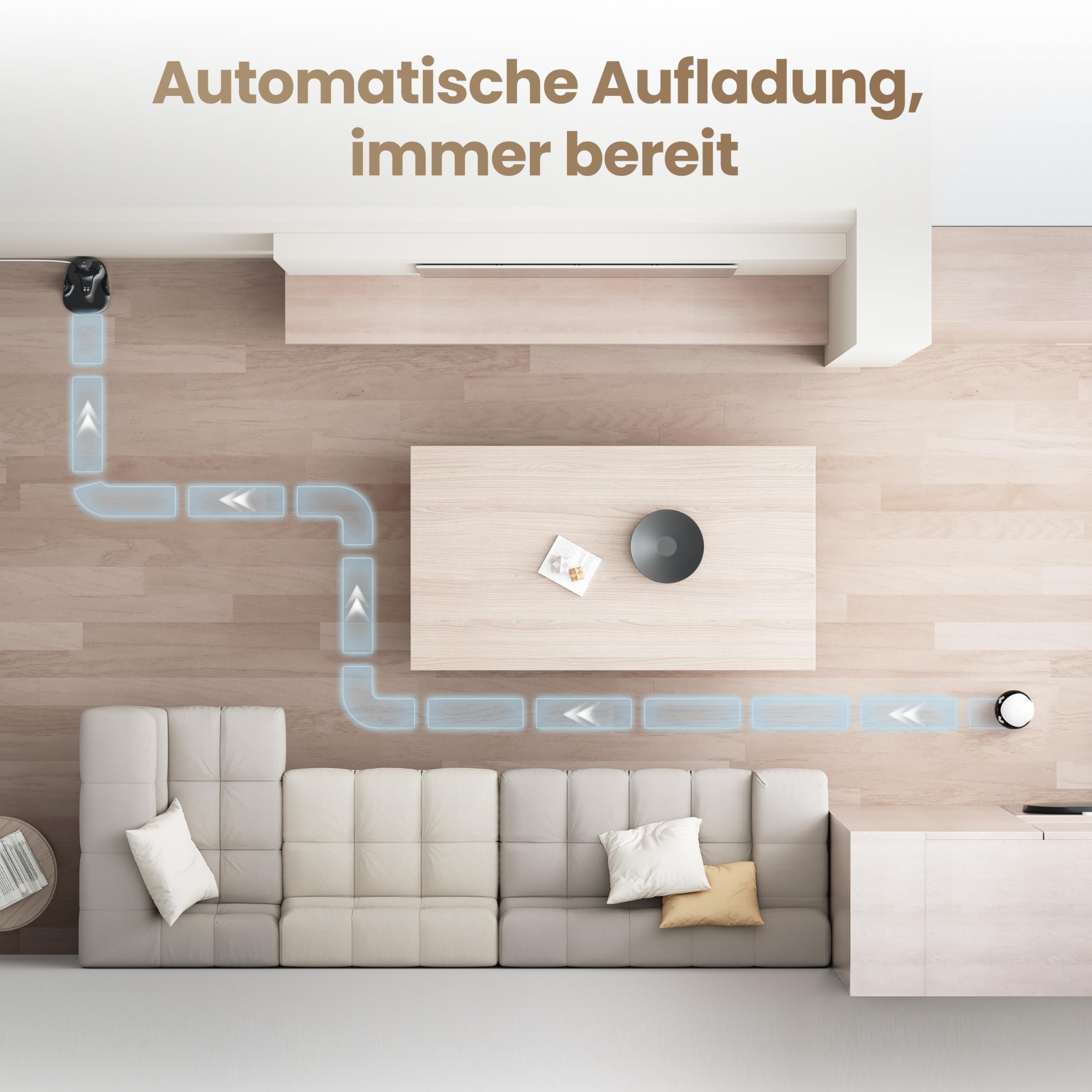 Enabot EBO Air 2 FamilyBot-Intelligenter 2K Telecamera di sorveglianza Robot con autoscarica, robot Patrol per la sorveglianza domestica, telecamera wireless per cani e gatti con visione notturna