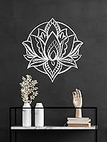 Vista 1 de Arte de pared y decoración de mandala de metal, regalos de arte de metal de Manadala floral con tonos brillantes o mate, decoración de pared