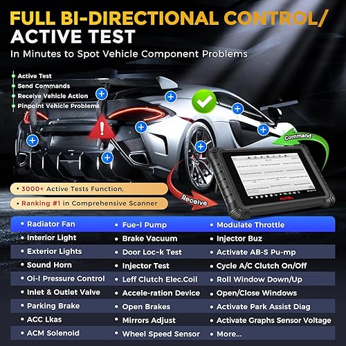 Miniatura 3 de Autel Escáner MaxiDAS DS900BT 2024 DS900-BT Pro ECU Herramienta bidireccional de codificación como MaxiSys MS906 PRO, servicio de 40+, 3000+ pruebas