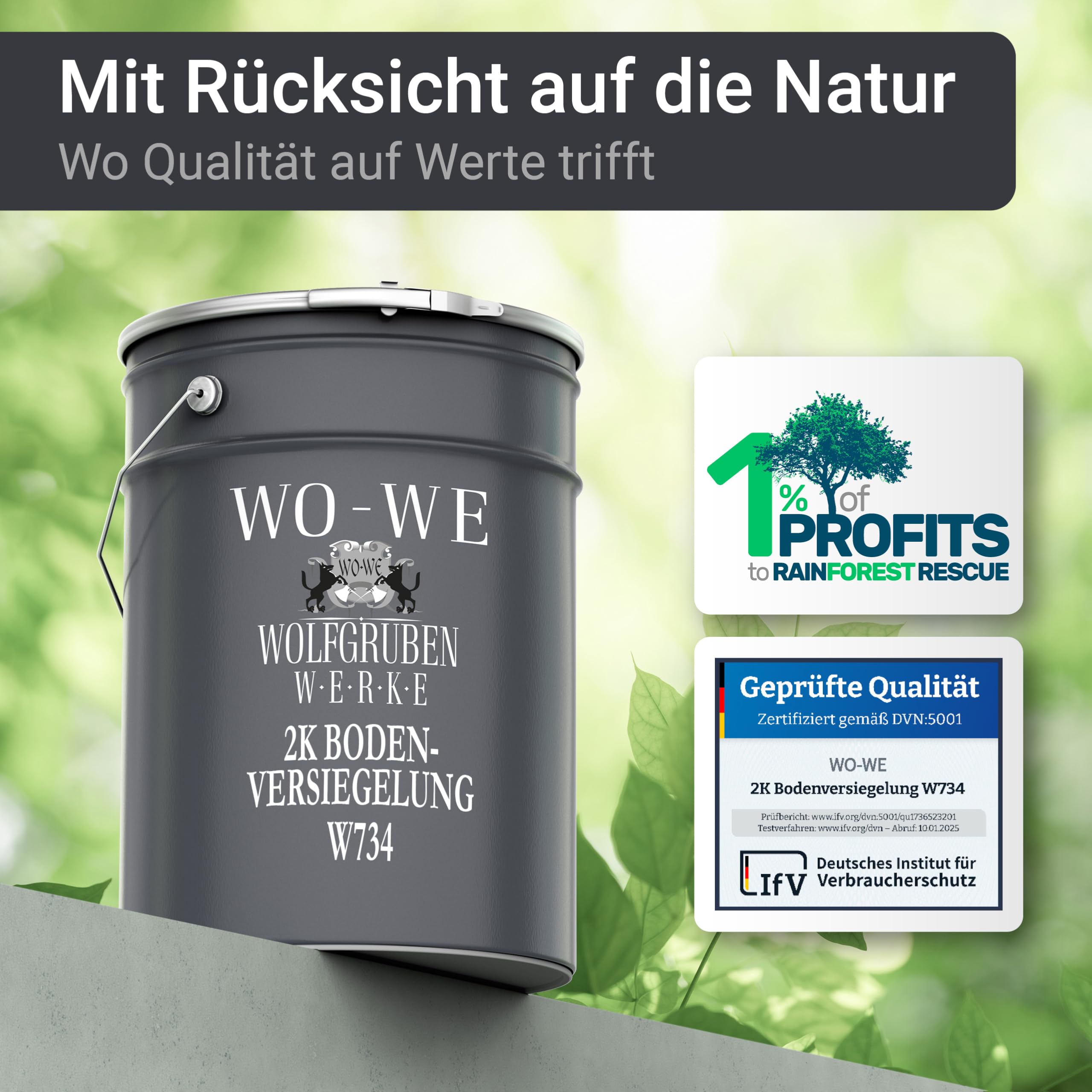 WO-WE 2K Epoxidharz Bodenversiegelung Bodenbeschichtung Klar/Farblos - 3Kg