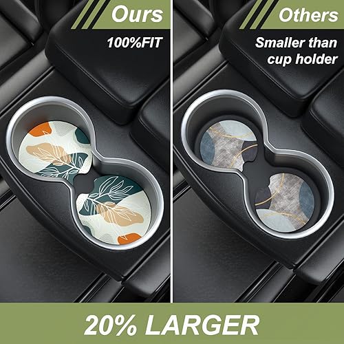 Miniatura 3 de Nipichsha Posavasos para automóvil, posavasos de automóvil para portavasos de automóvil, paquete de 2 posavasos antideslizantes, tapete de goma para