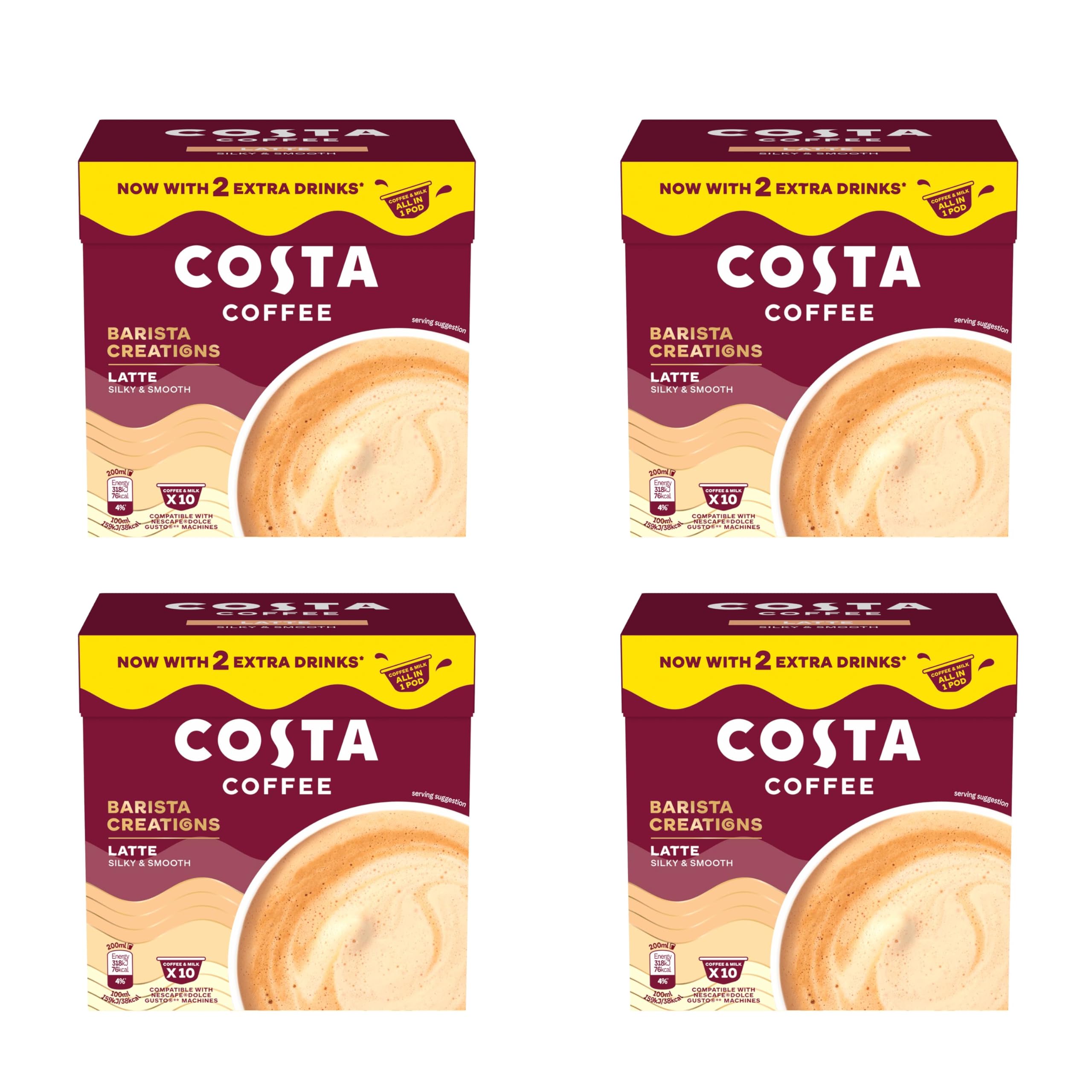 Latte Costa Cappuccino Pods Dolce Gusto Coffee Latte Dolce Gusto