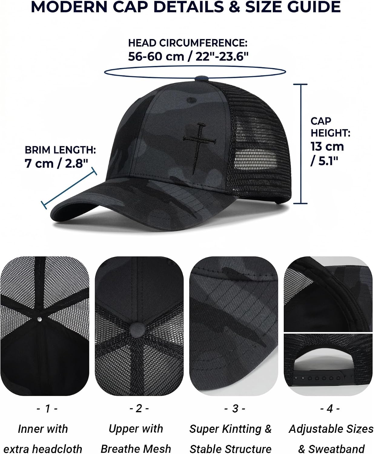Christian Hats for Men Women,Jesus Cross Hat Christian Religious Gifts for Birthday/Christmas
