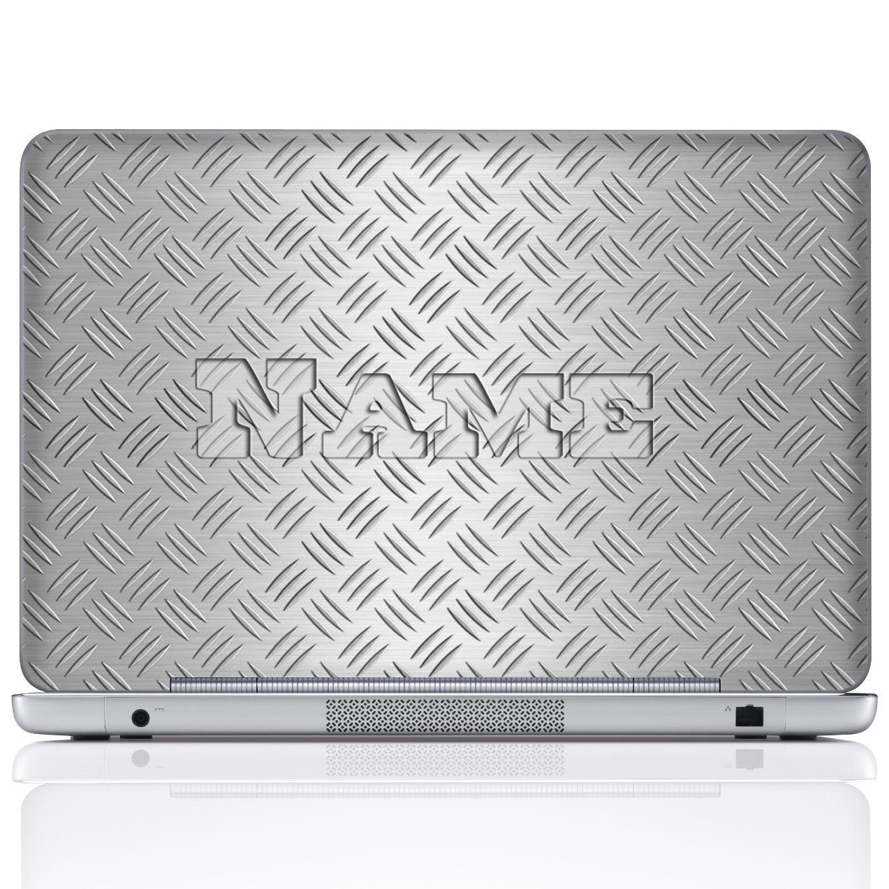 Meffort Inc Personalized Laptop Notebook Notebook Skin Sticker Cover Art Decal, Customize Your Name (17 Inch, Silver Metal)