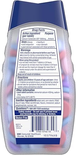 Vista 13 de TUMS Ultra Strength Chewable Antacid Tablets for Heartburn Relief and Acid Indigestion Relief, Assorted Berries - 160 Count