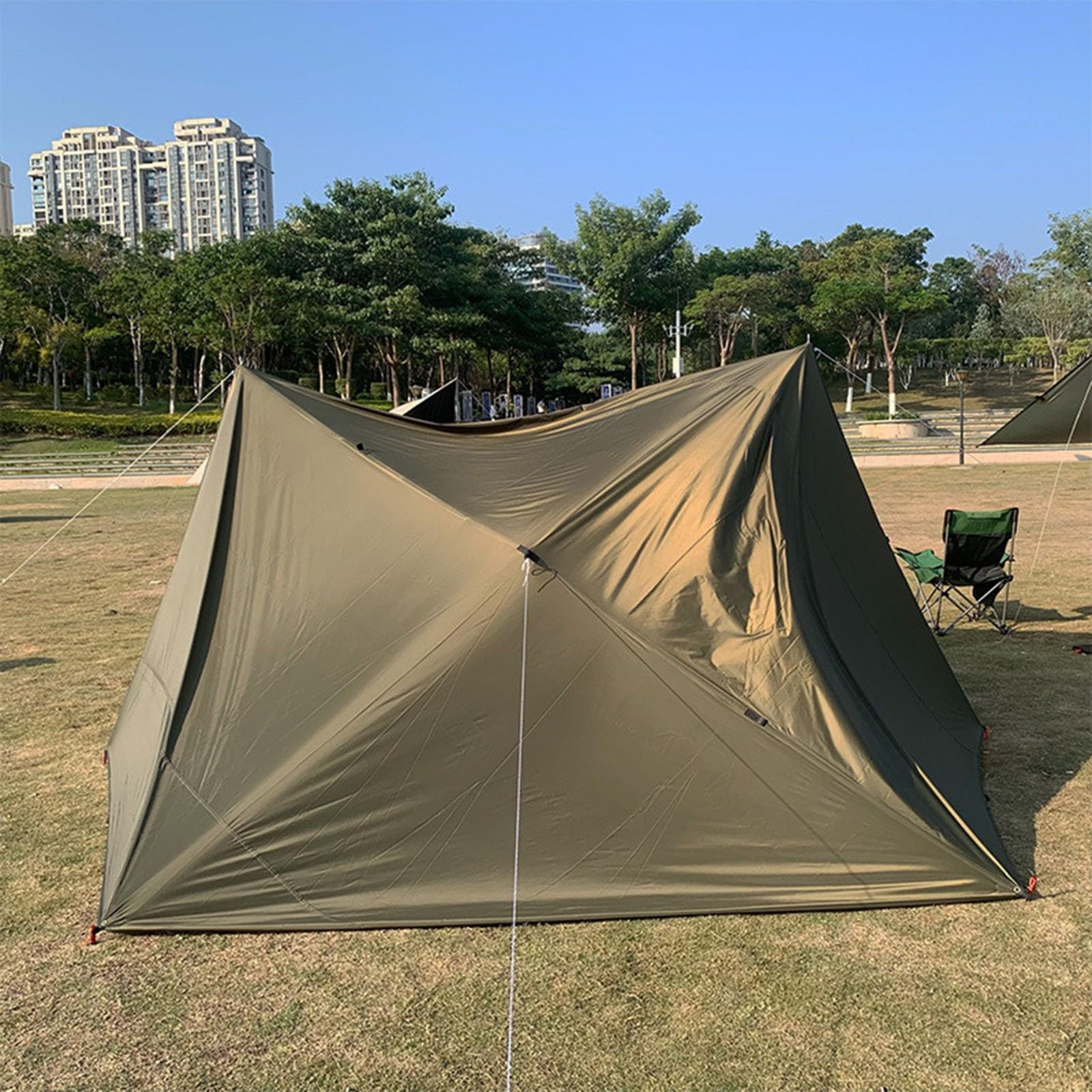 Planen-Markisendach,Campingmatte,Tragbare Regenplane Für Outdoor-Camping,Planenschutz Für Wanderwege (3 M X 3 M/4 M/5 M),Bauen Sie Zelte In Verschiedenen Formen Black,4 * 4m
